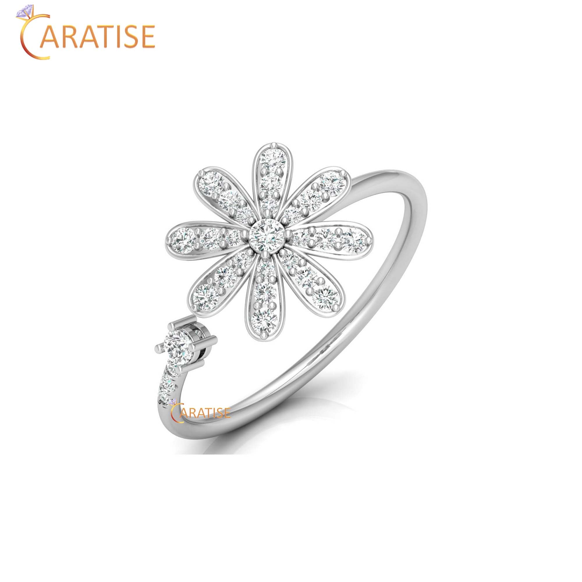 0.27 TDW Round Cut Minimalist Women's Diamond Ring