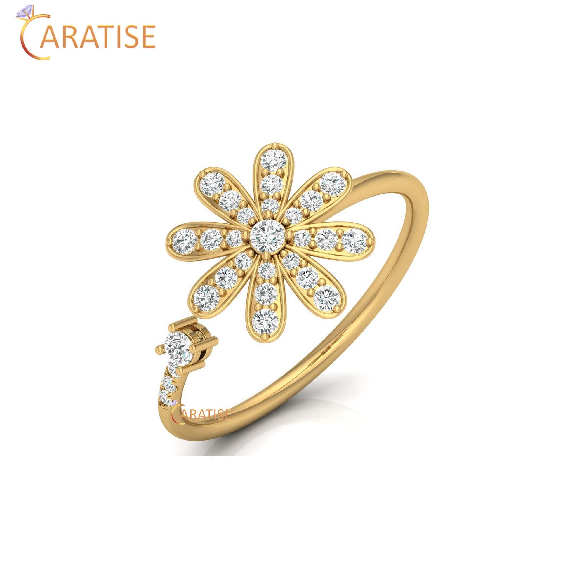 0.27 TDW Round Cut Minimalist Women's Diamond Ring