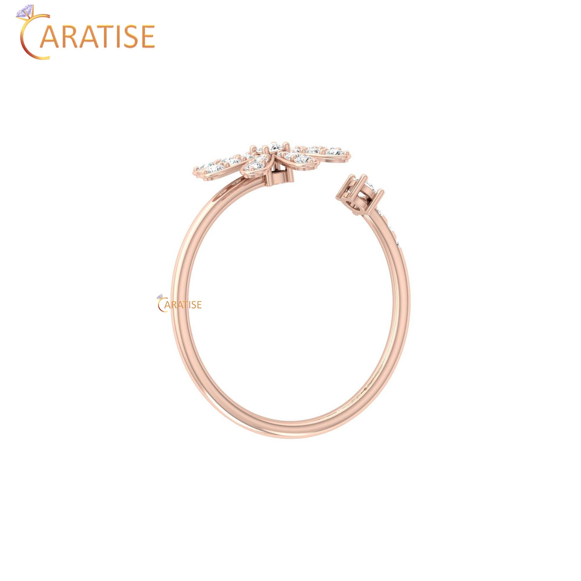 0.27 TDW Round Cut Minimalist Women's Diamond Ring