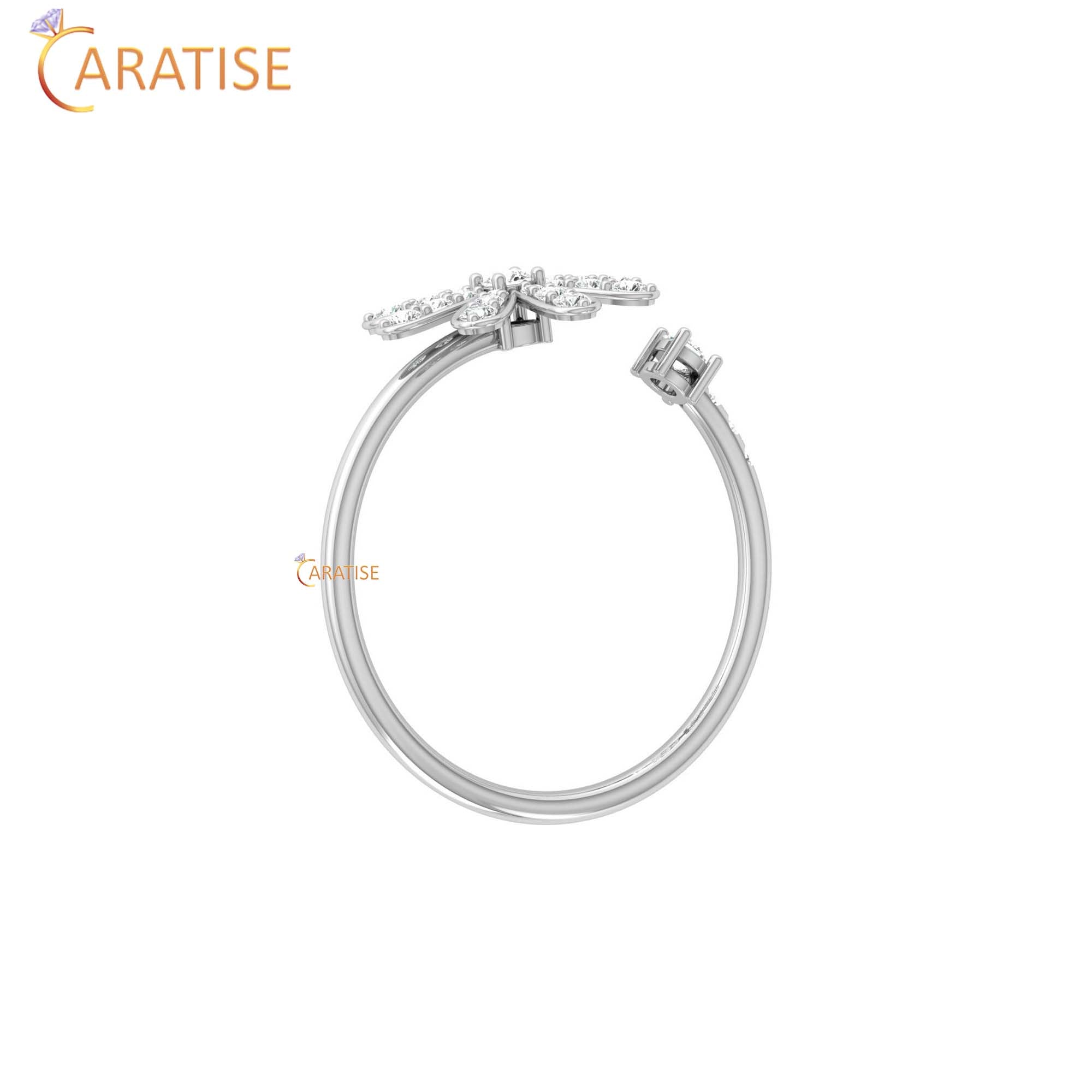 0.27 TDW Round Cut Minimalist Women's Diamond Ring