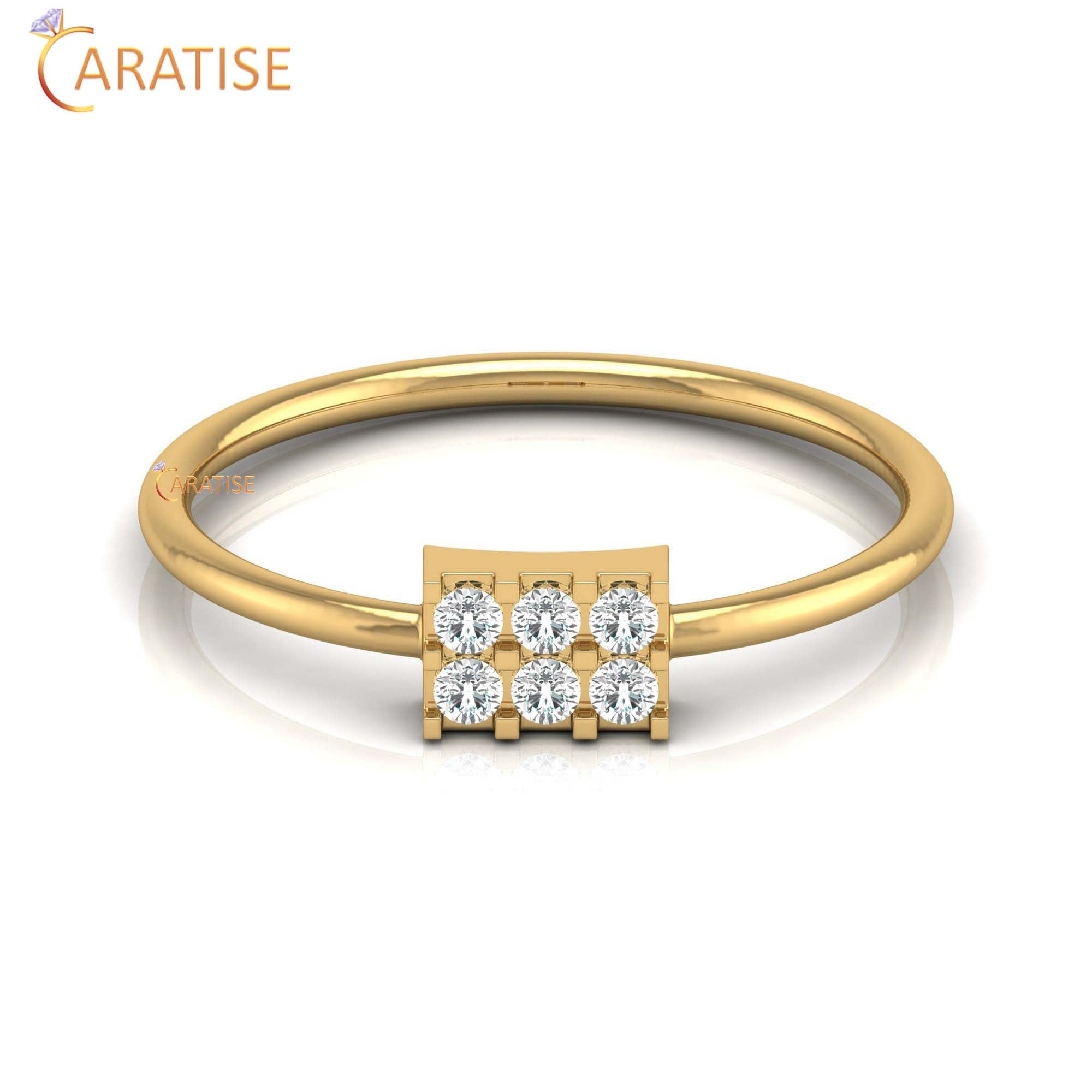 0.11 TDW Round Cut Minimalist Women's Diamond Ring