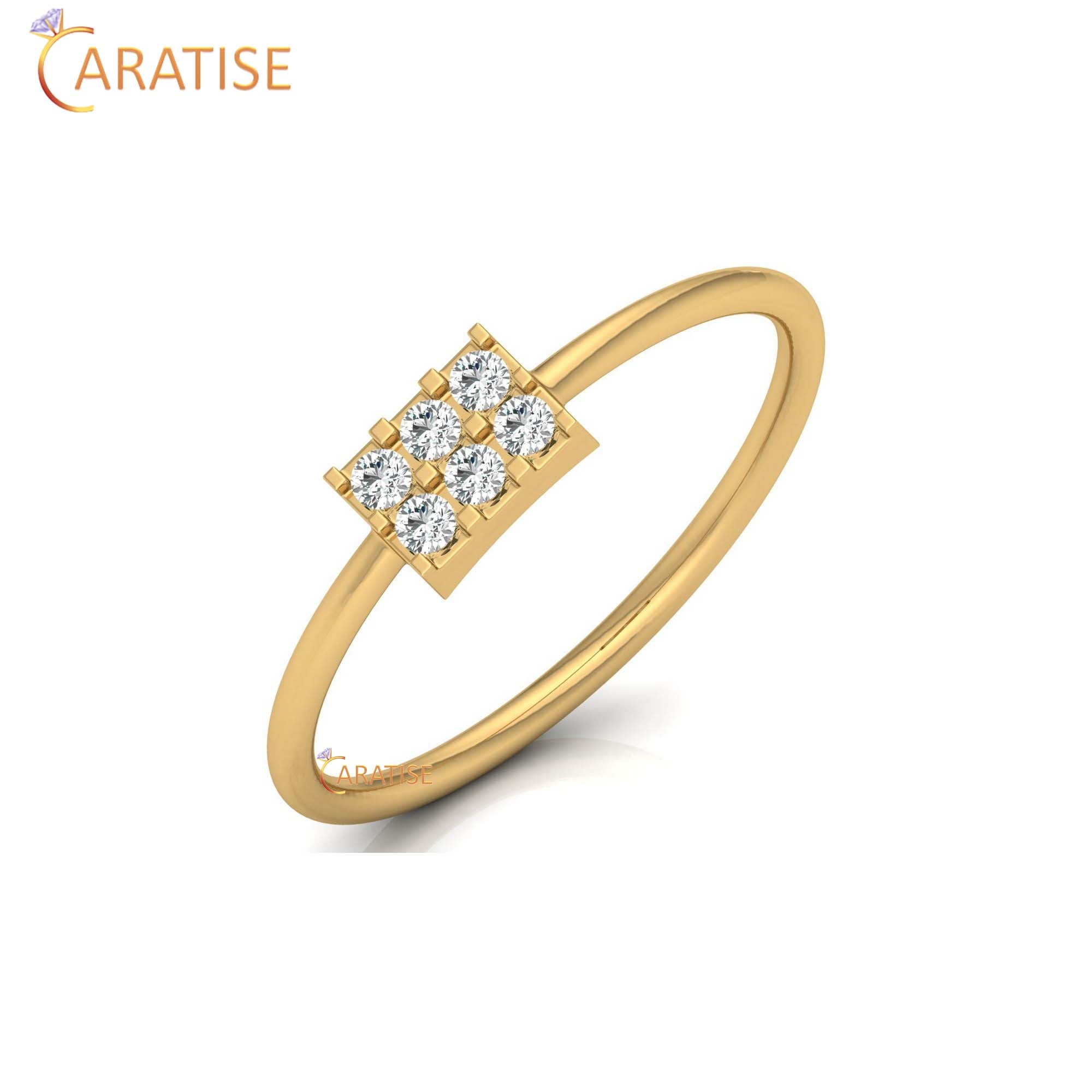 0.11 TDW Round Cut Minimalist Women's Diamond Ring