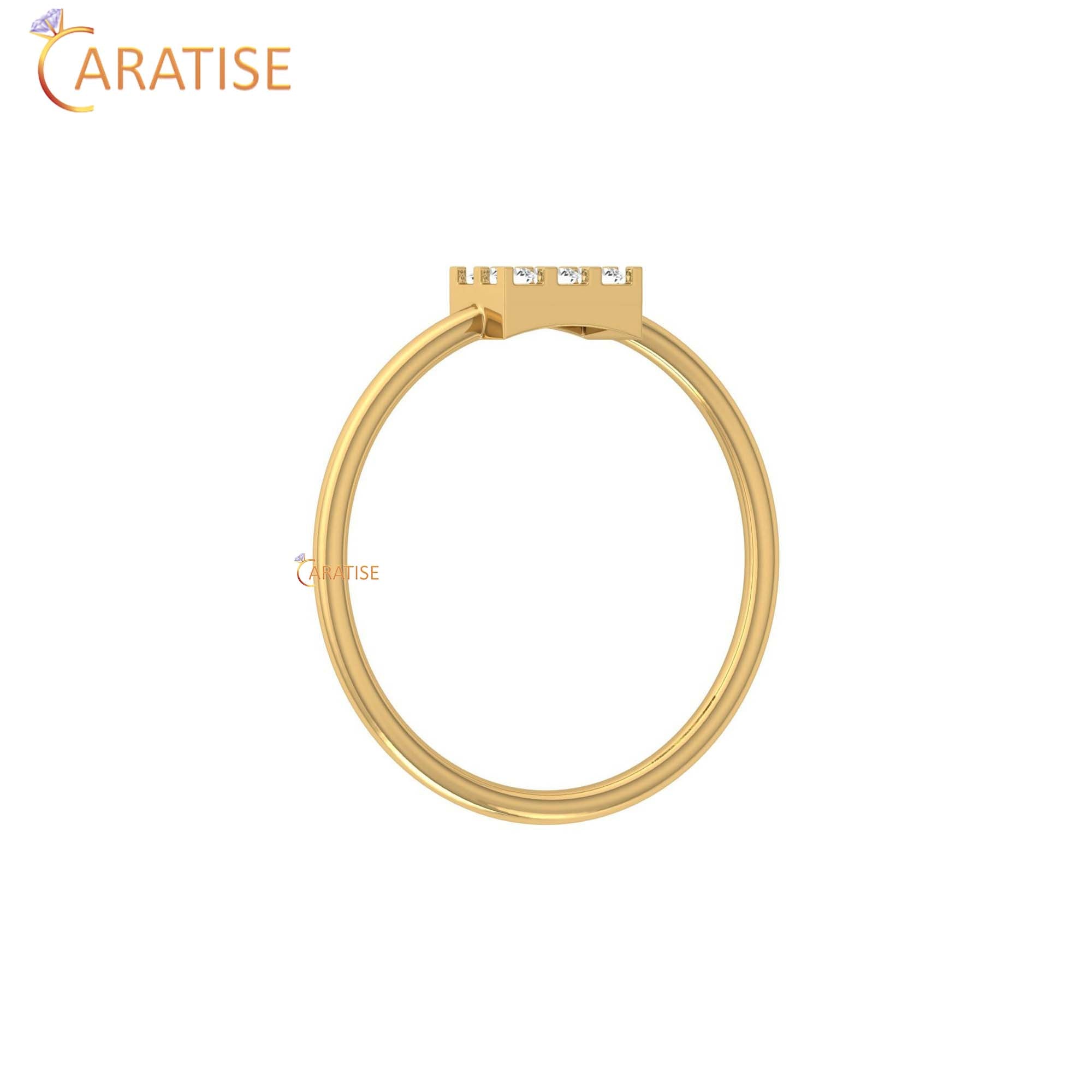 0.11 TDW Round Cut Minimalist Women's Diamond Ring