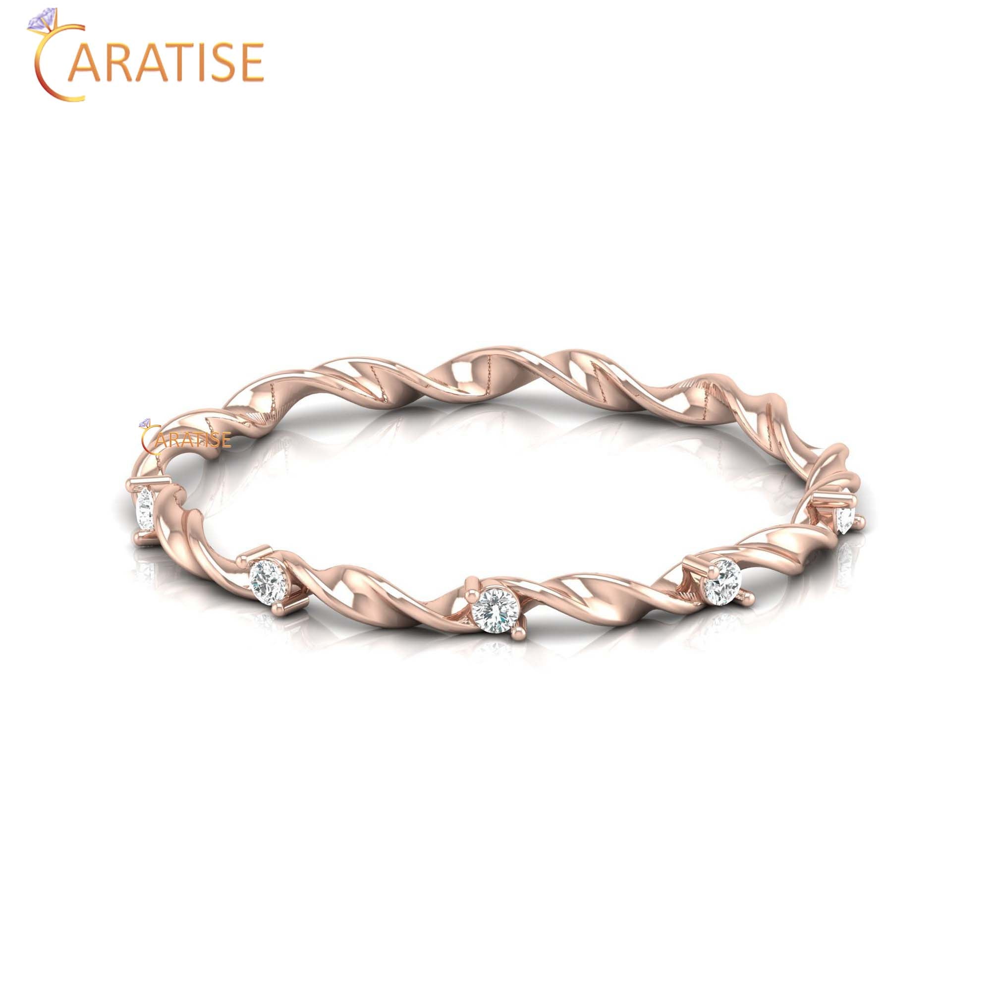 0.04 TDW Round Cut Minimalist Women's Diamond Ring