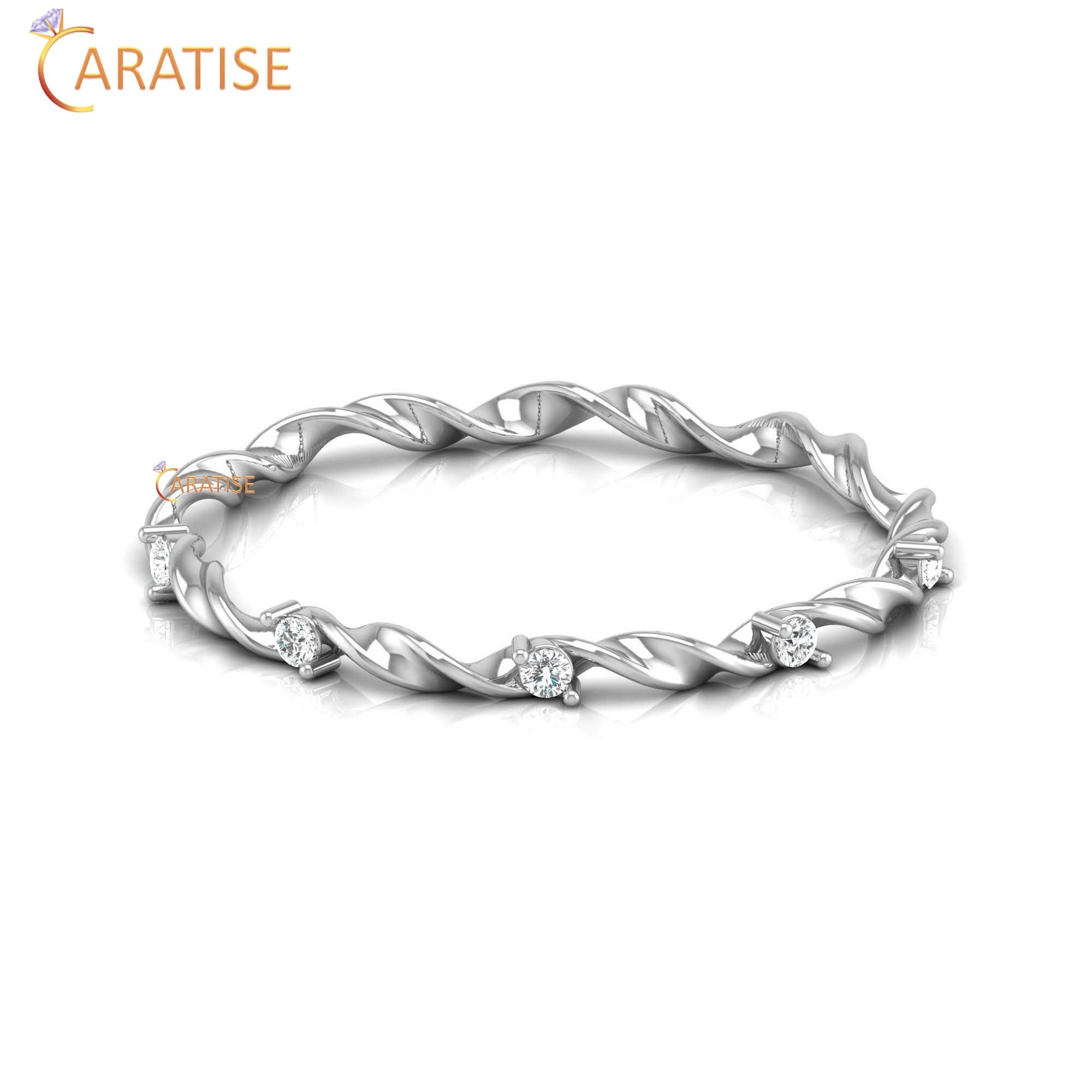 0.04 TDW Round Cut Minimalist Women's Diamond Ring