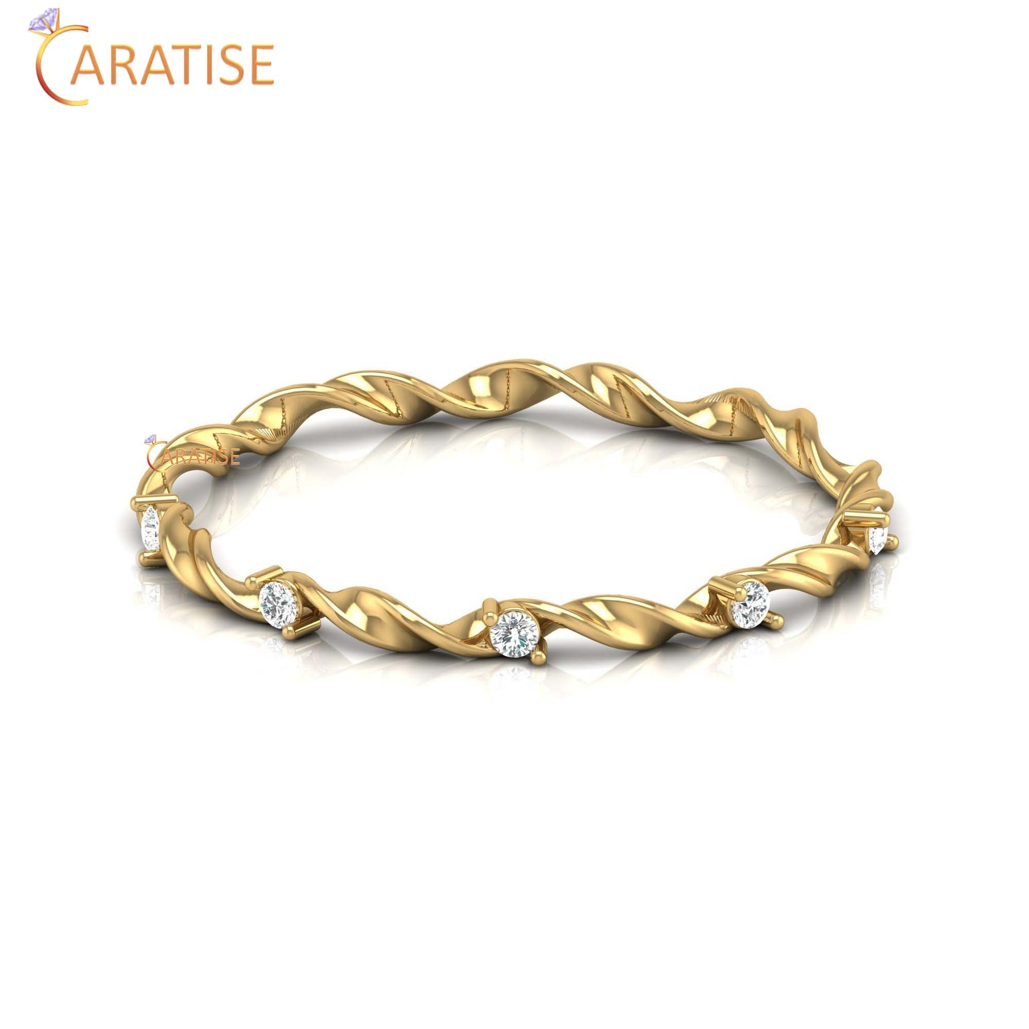 0.04 TDW Round Cut Minimalist Women's Diamond Ring