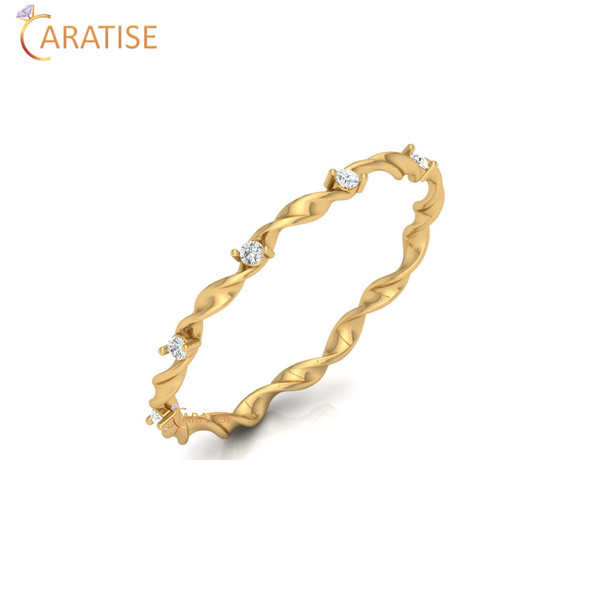 0.04 TDW Round Cut Minimalist Women's Diamond Ring