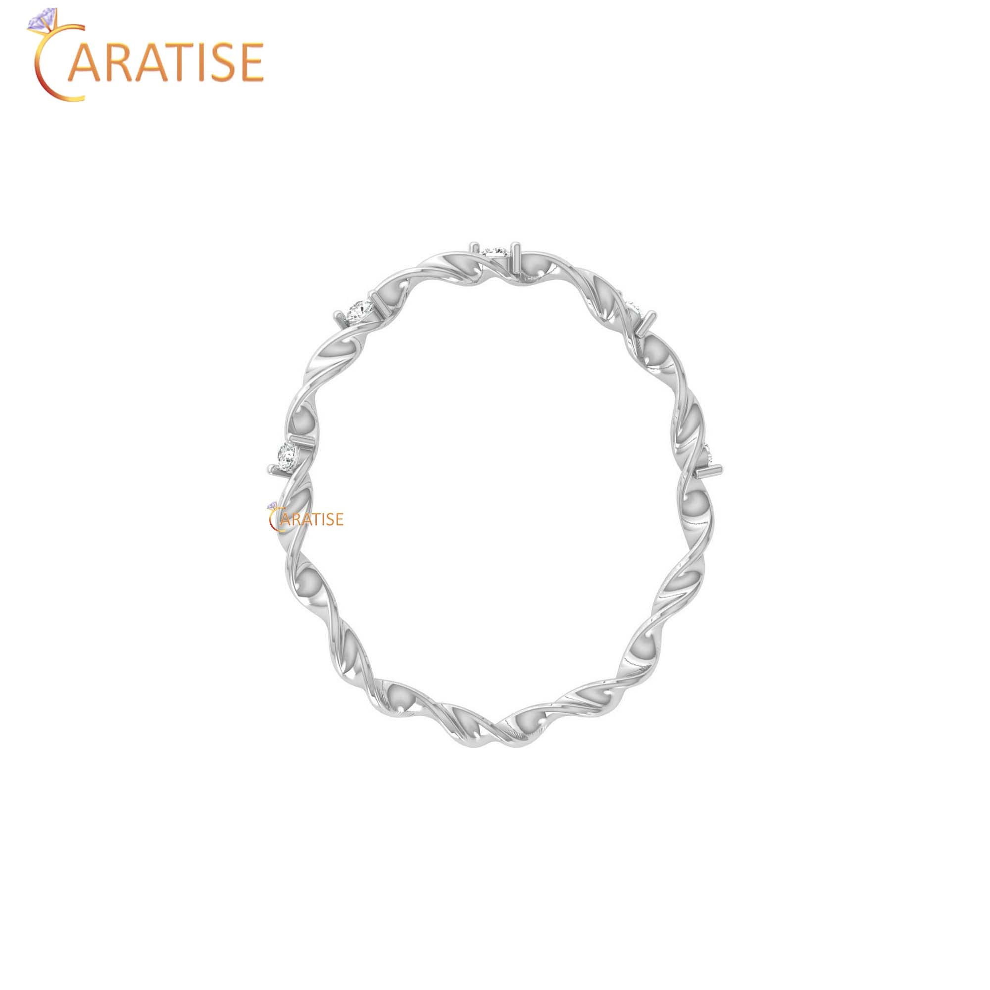 0.04 TDW Round Cut Minimalist Women's Diamond Ring