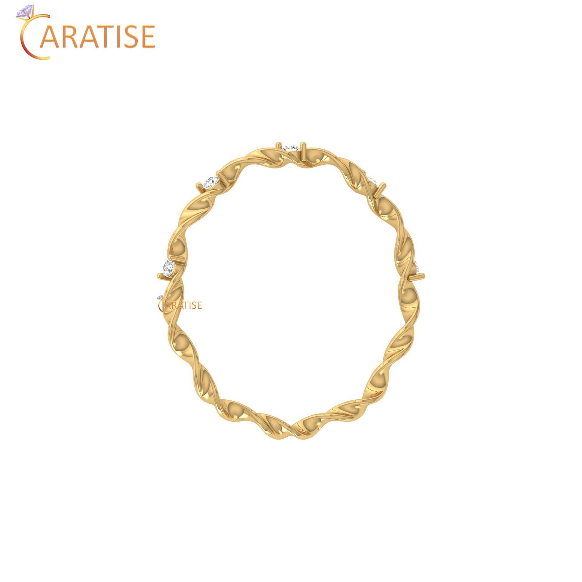 0.04 TDW Round Cut Minimalist Women's Diamond Ring