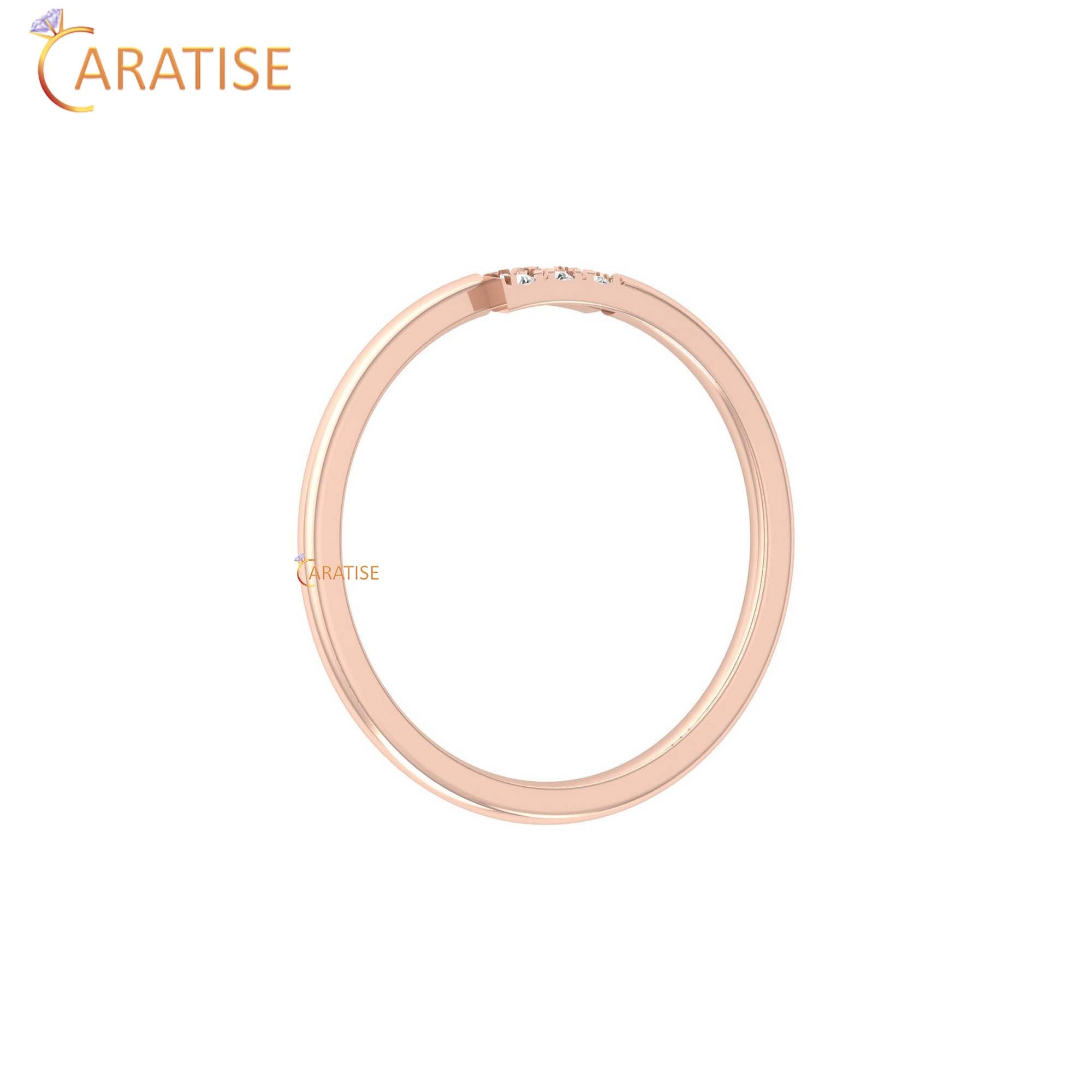 0.06 TDW Round Cut Women's Minimalist Diamond Engagement Ring