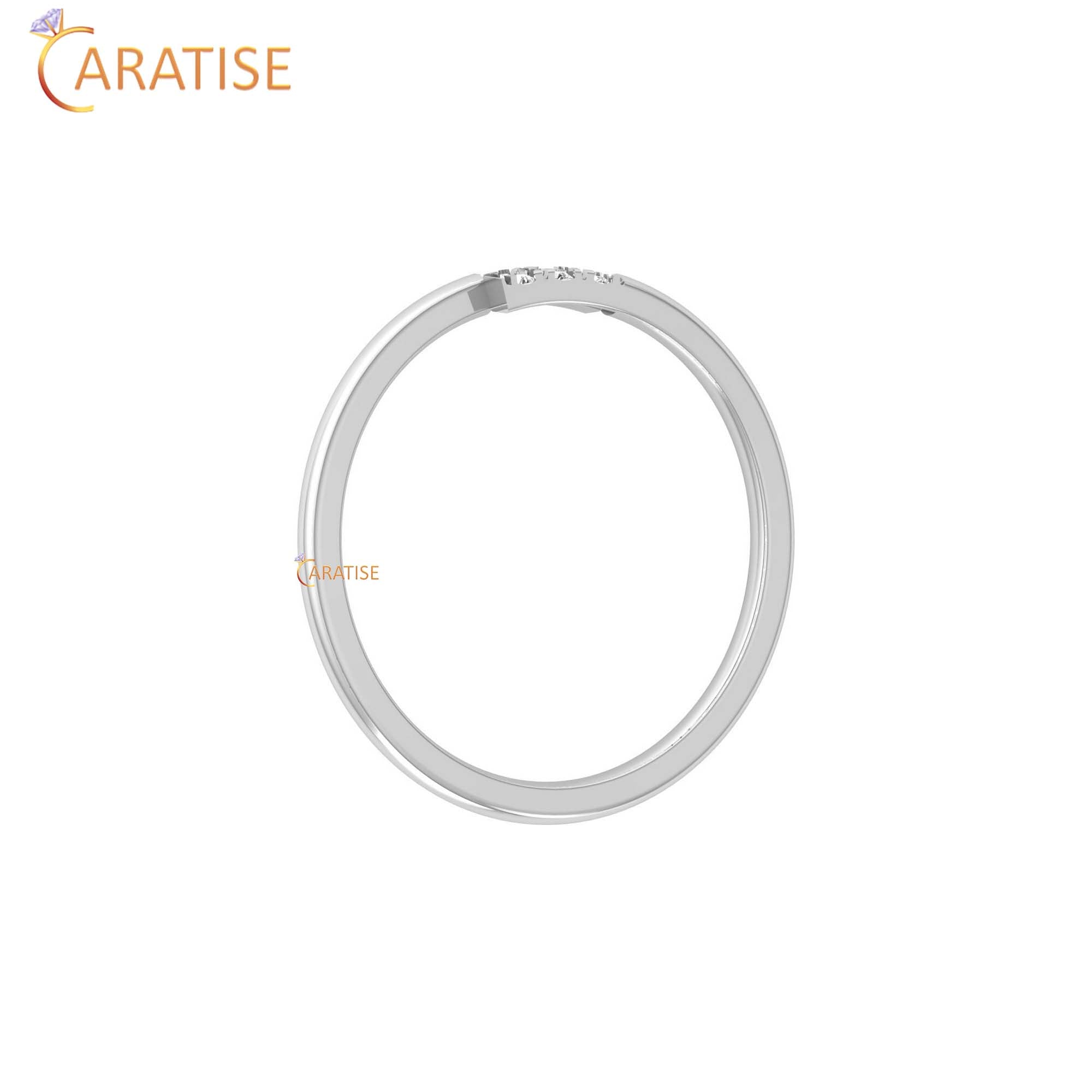 0.06 TDW Round Cut Women's Minimalist Diamond Engagement Ring