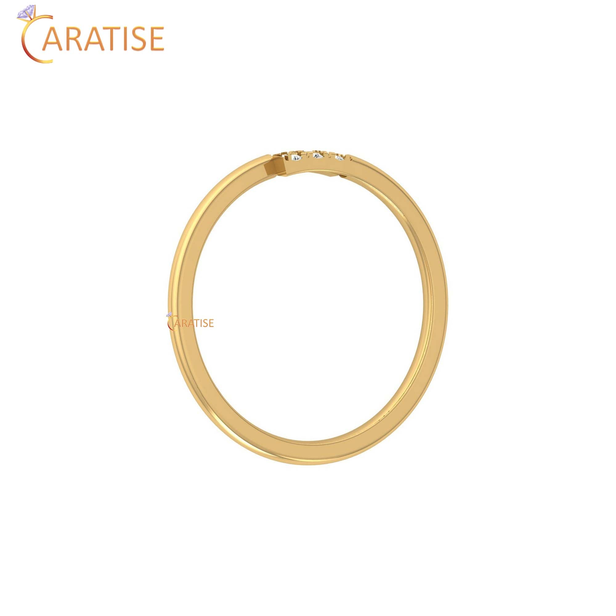 0.06 TDW Round Cut Women's Minimalist Diamond Engagement Ring