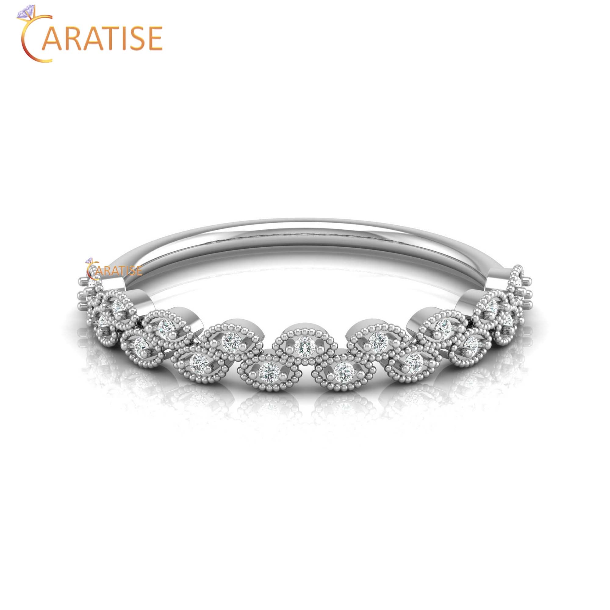 0.07 TDW Round Cut Women's Minimalist Diamond Ring