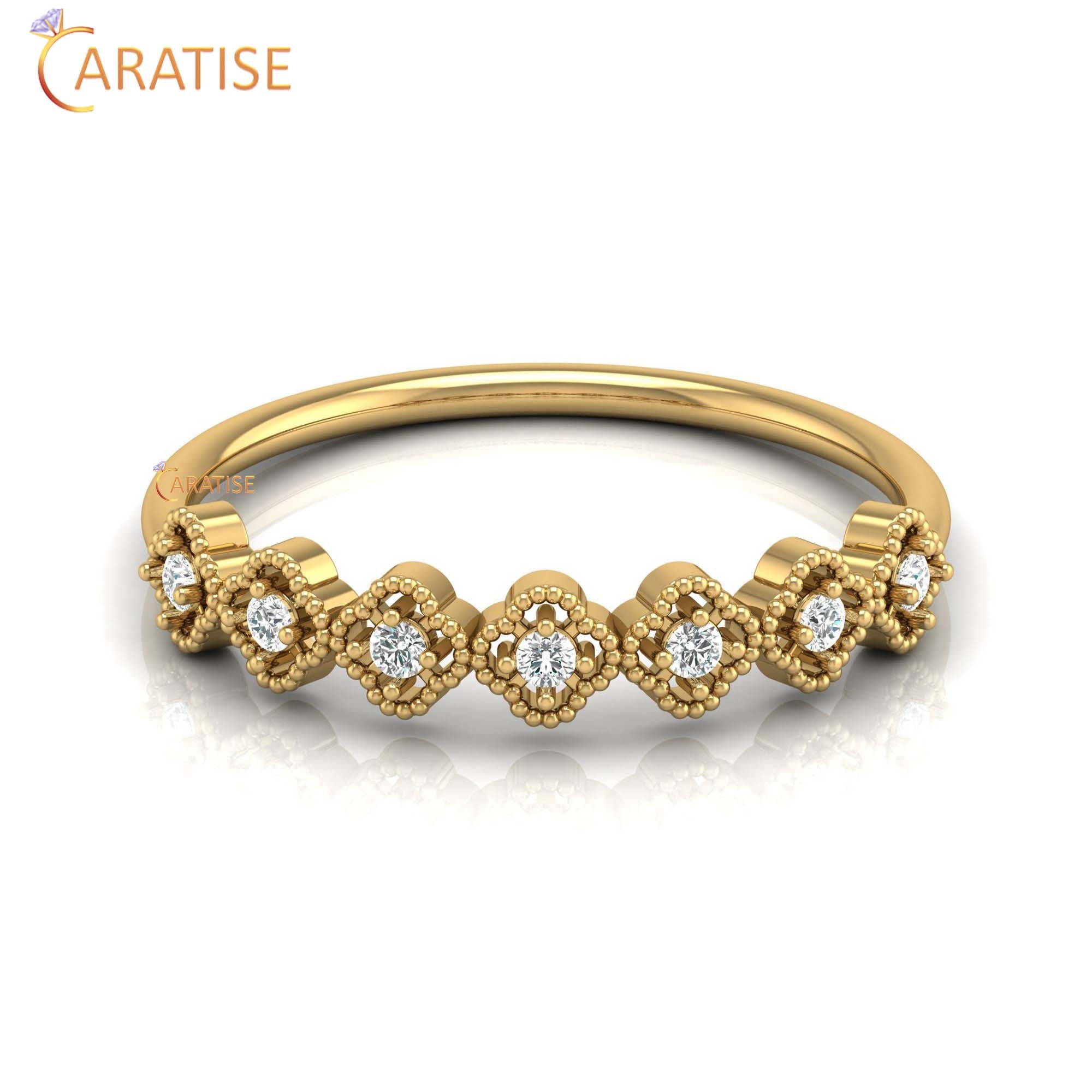 0.09 TDW Round Cut Minimalist Women's Diamond Ring