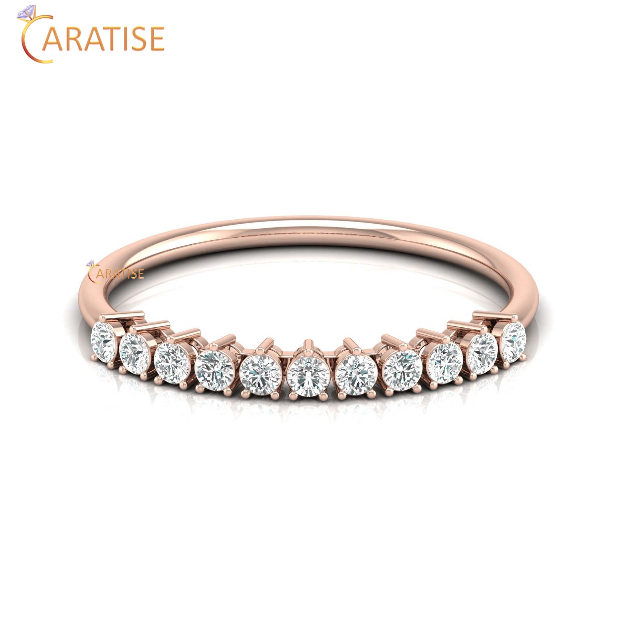 0.24 TDW Round cut Women's Minimalist Diamond Ring