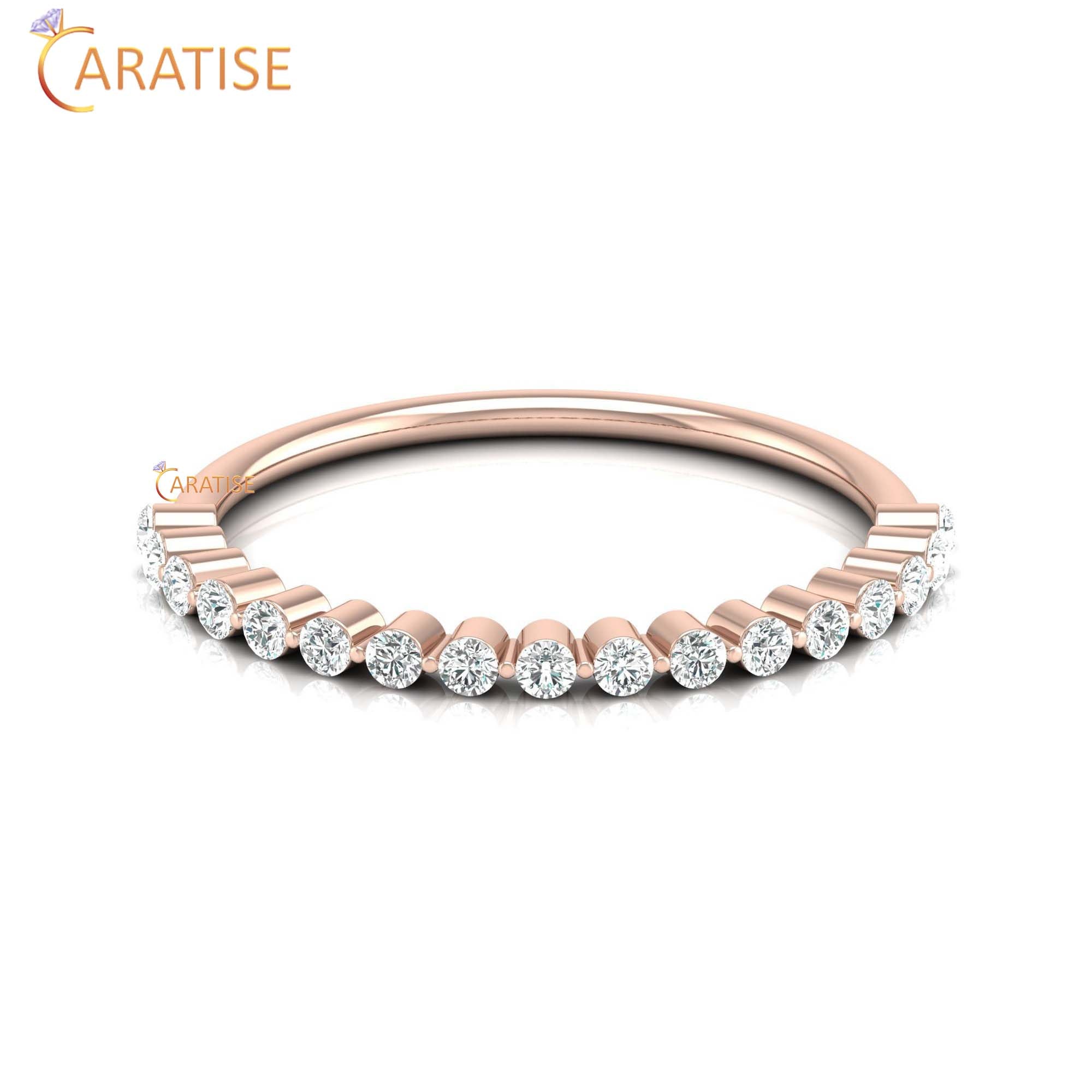 0.26 TDW Round Cut Women's Minimalist Diamond Ring