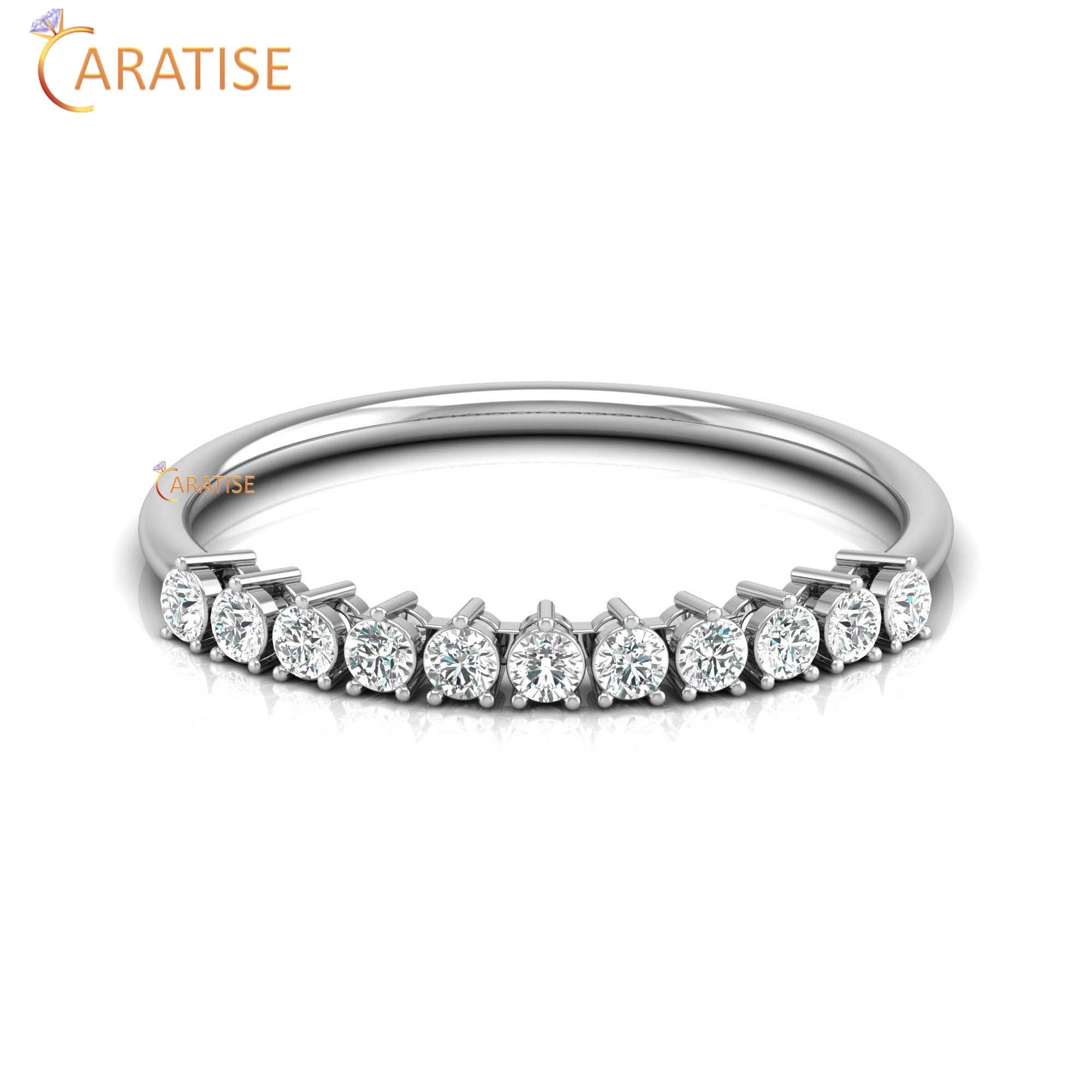 0.24 TDW Round cut Women's Minimalist Diamond Ring