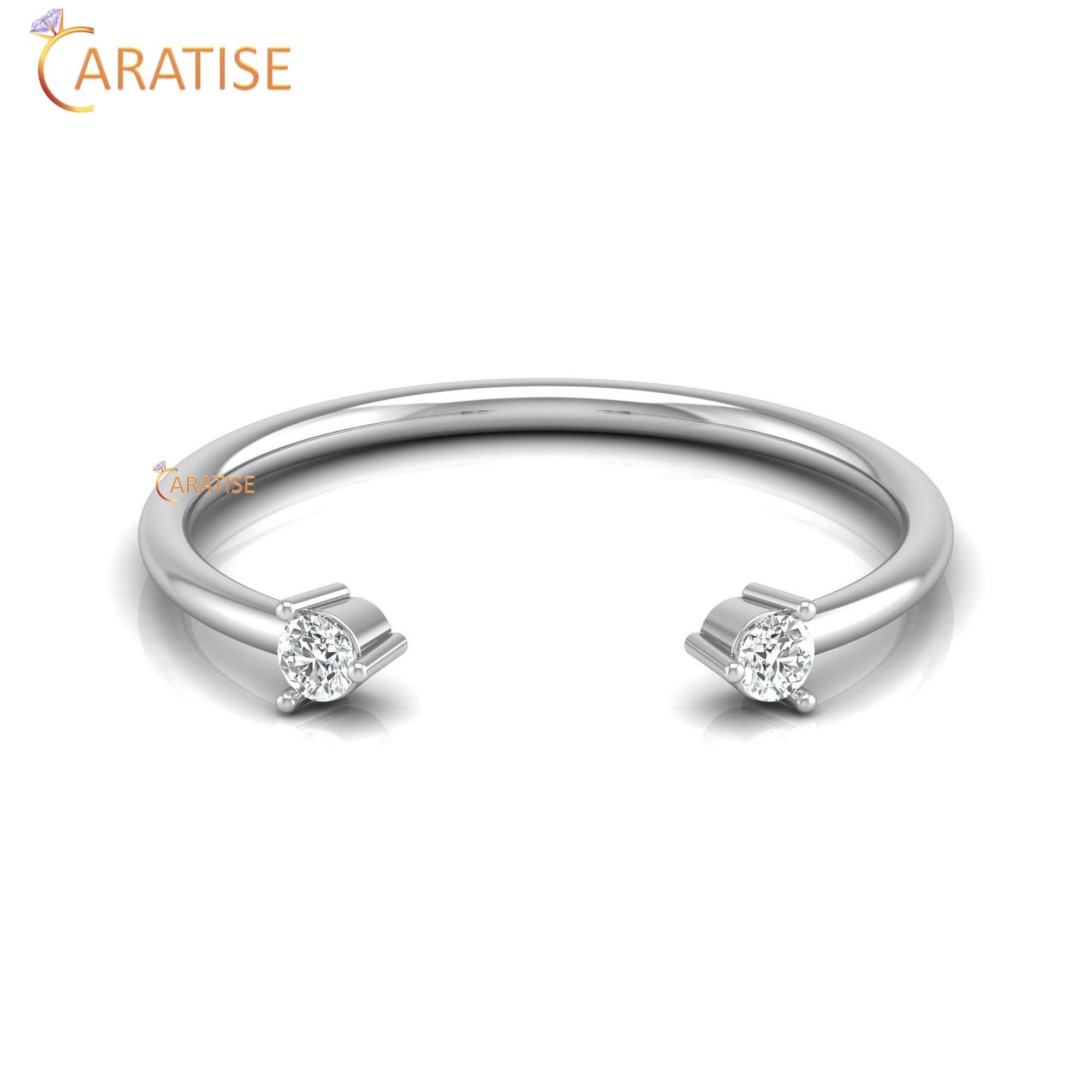 0.08 TDW Round Cut Women's Minimalist Diamond Ring