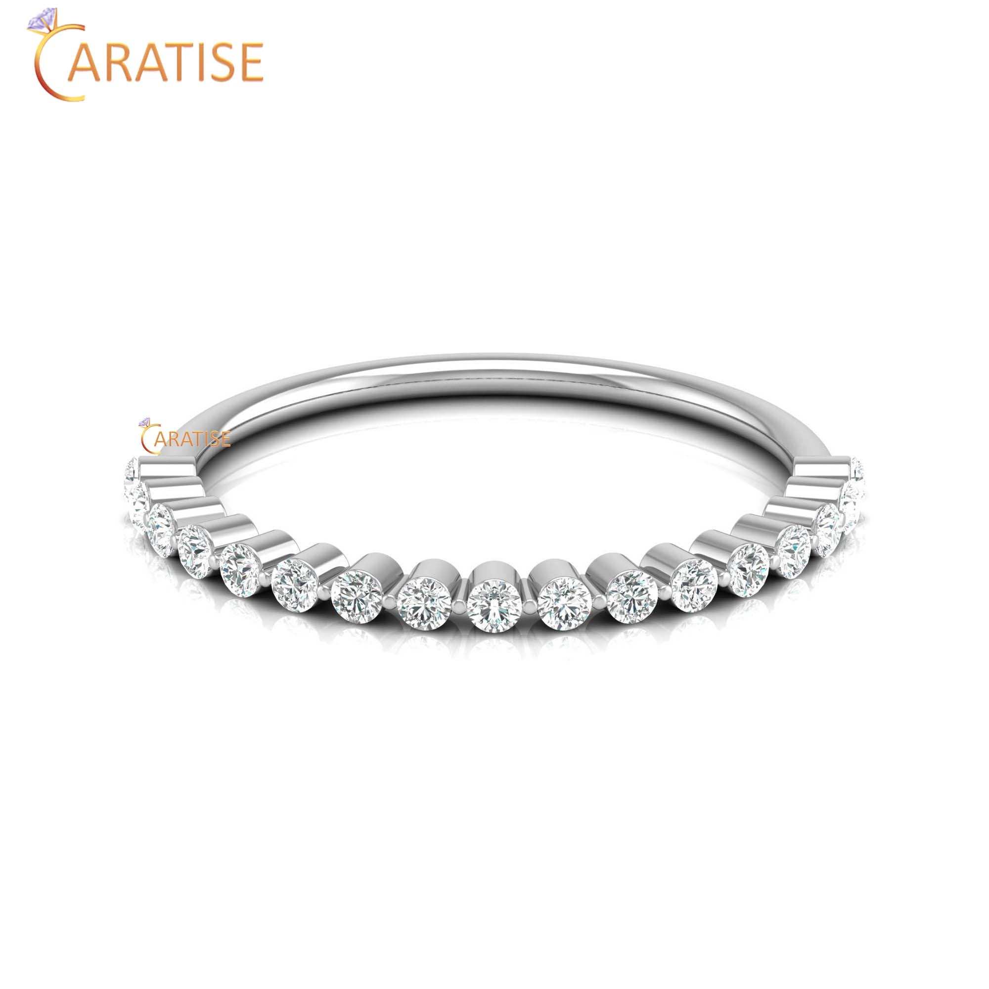 0.26 TDW Round Cut Women's Minimalist Diamond Ring