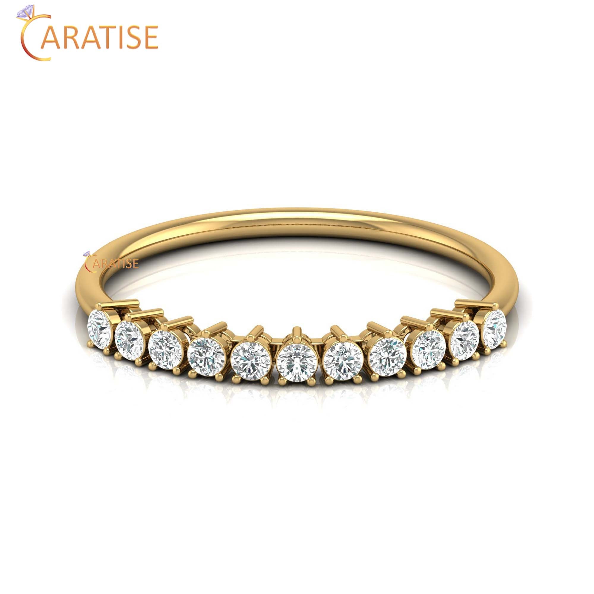 0.24 TDW Round cut Women's Minimalist Diamond Ring