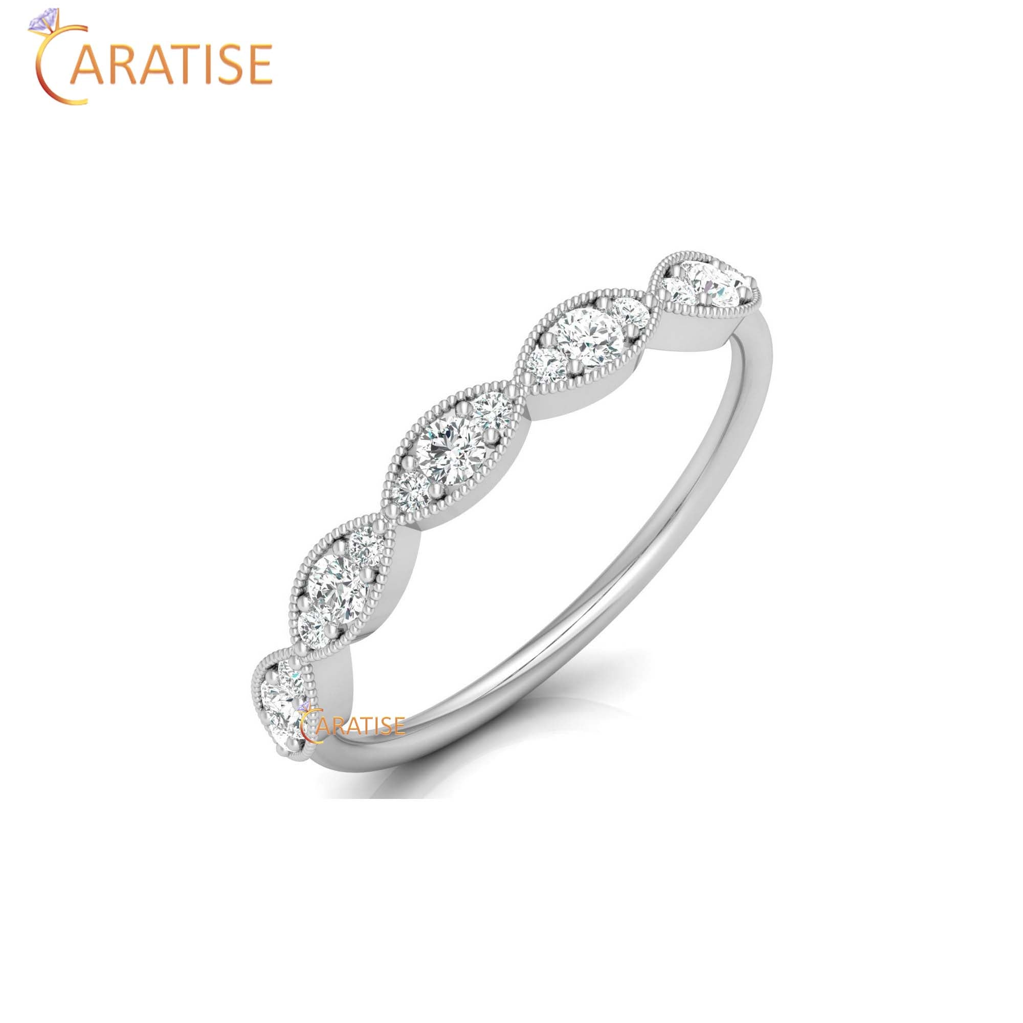 0.28 TDW Round Cut Women's Minimalist Diamond Ring