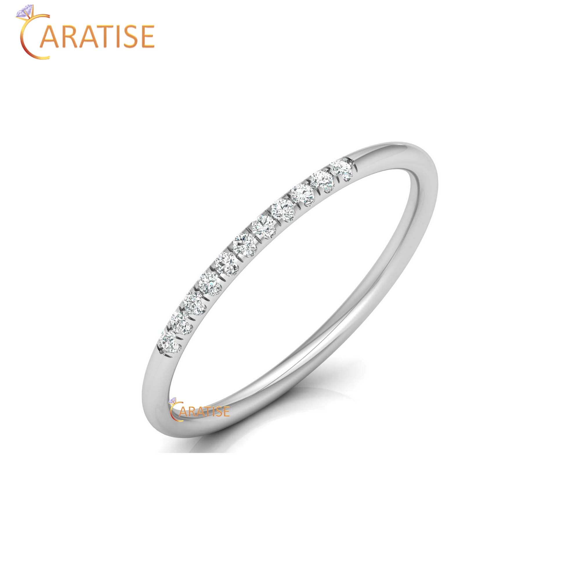 0.07 TDW Round Cut women's Minimalist Diamond Engagement Ring