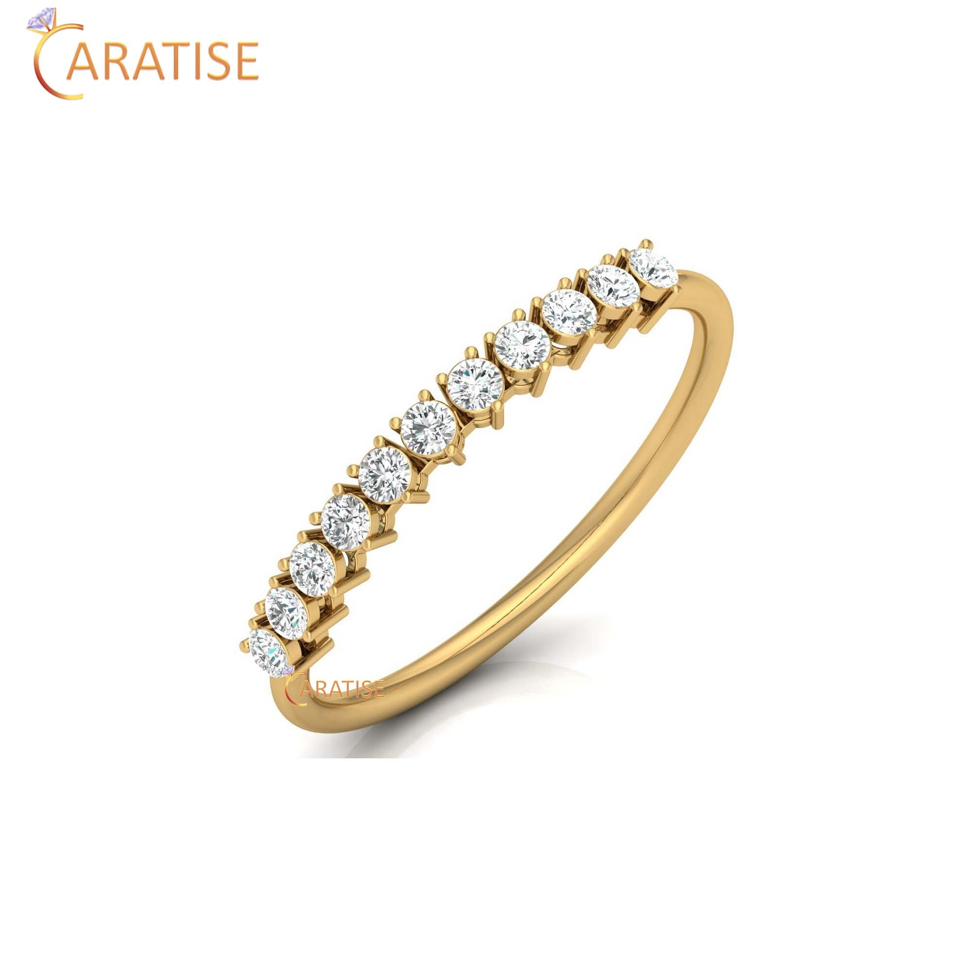 0.24 TDW Round cut Women's Minimalist Diamond Ring