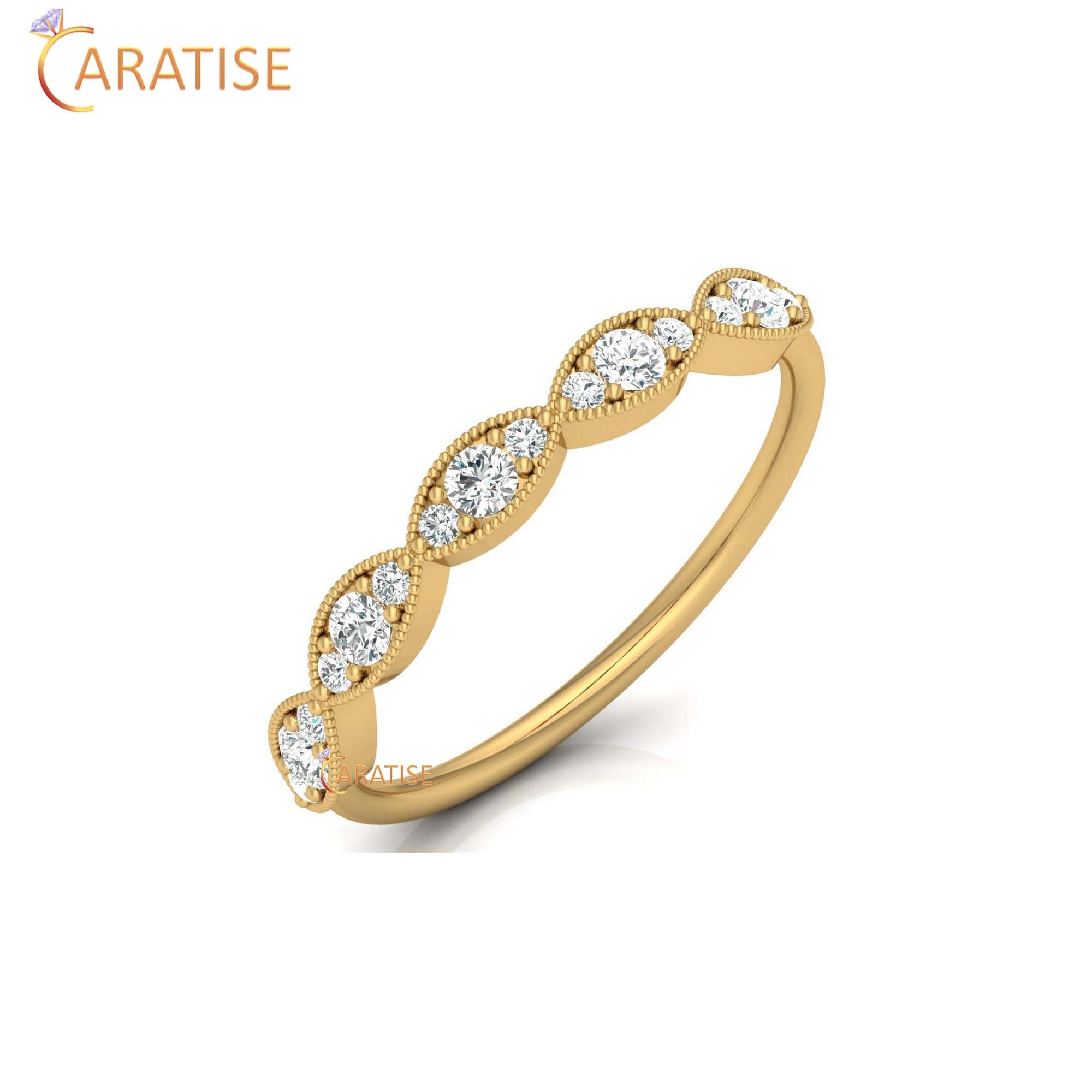 0.28 TDW Round Cut Women's Minimalist Diamond Ring