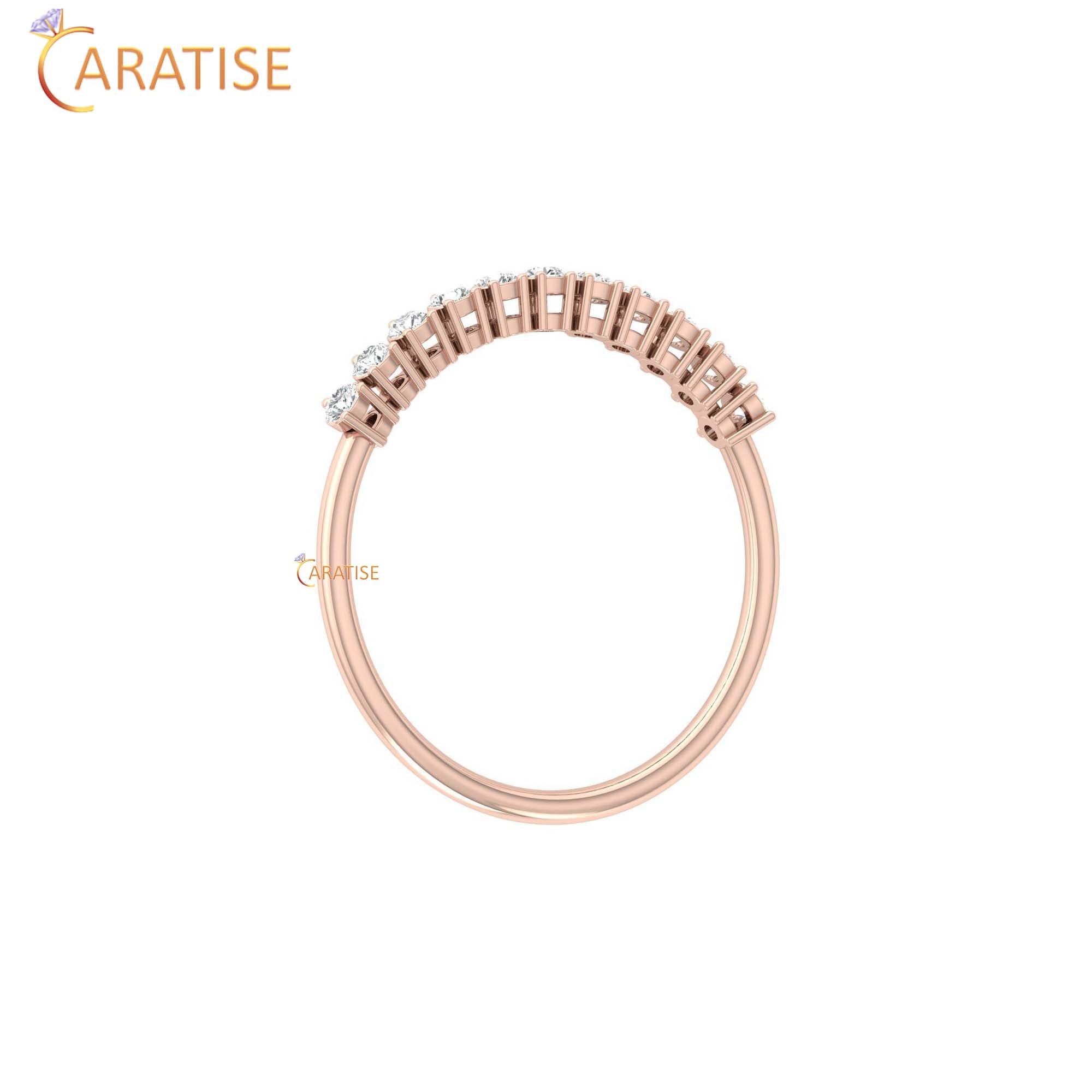 0.24 TDW Round cut Women's Minimalist Diamond Ring