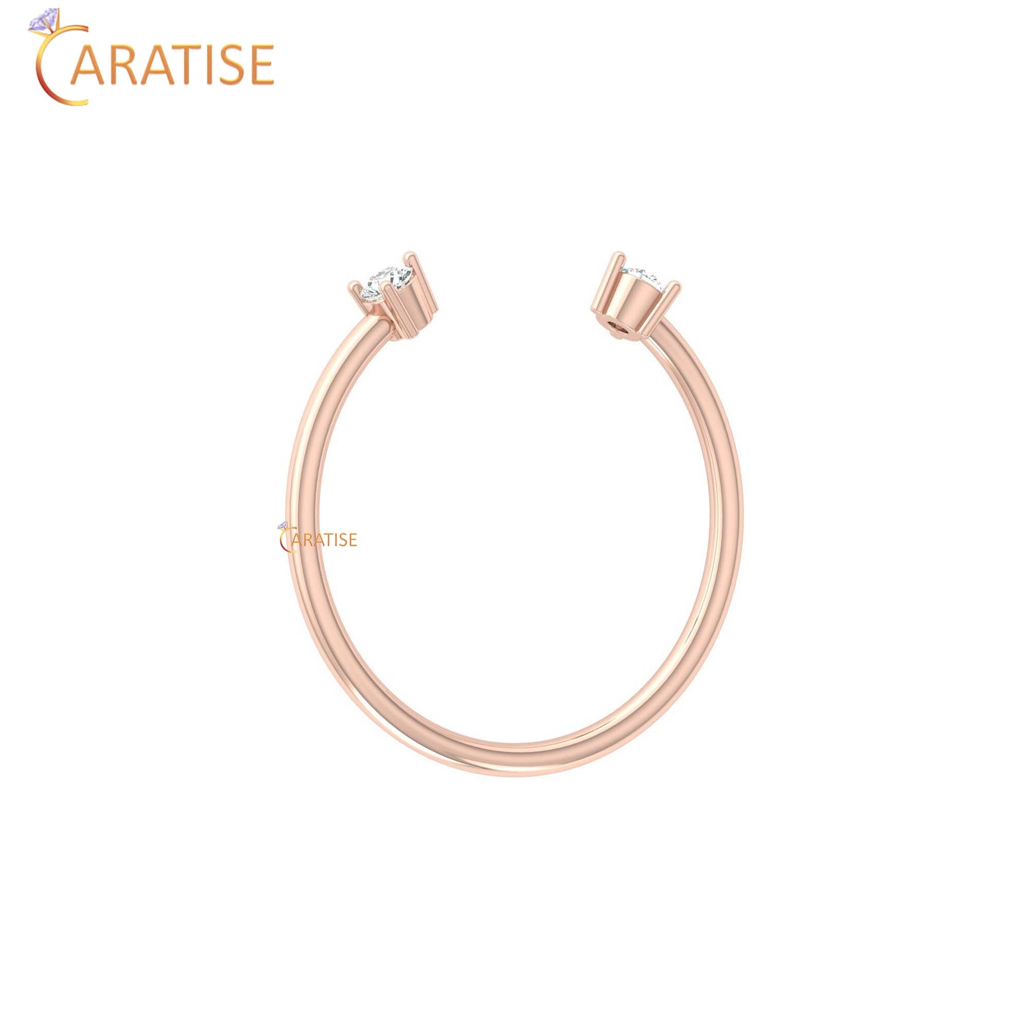 0.08 TDW Round Cut Women's Minimalist Diamond Ring