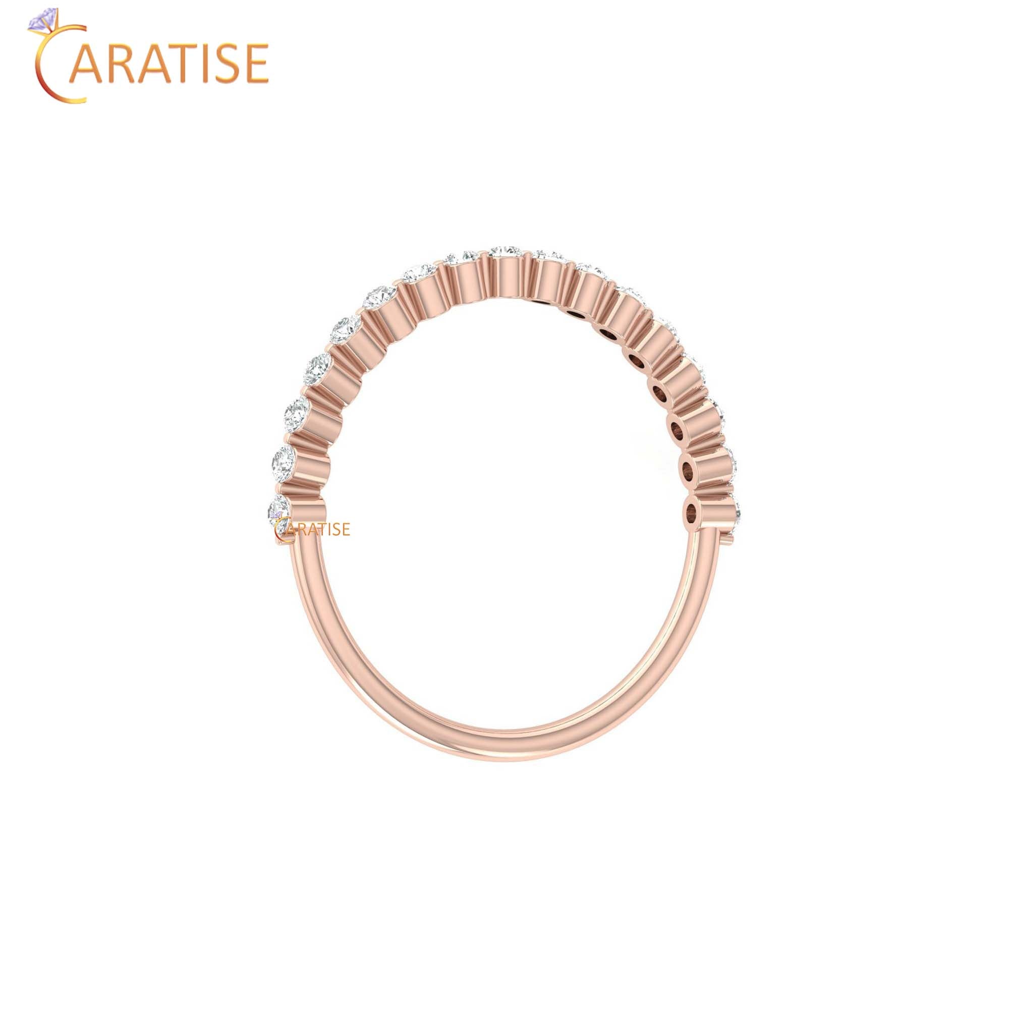 0.26 TDW Round Cut Women's Minimalist Diamond Ring