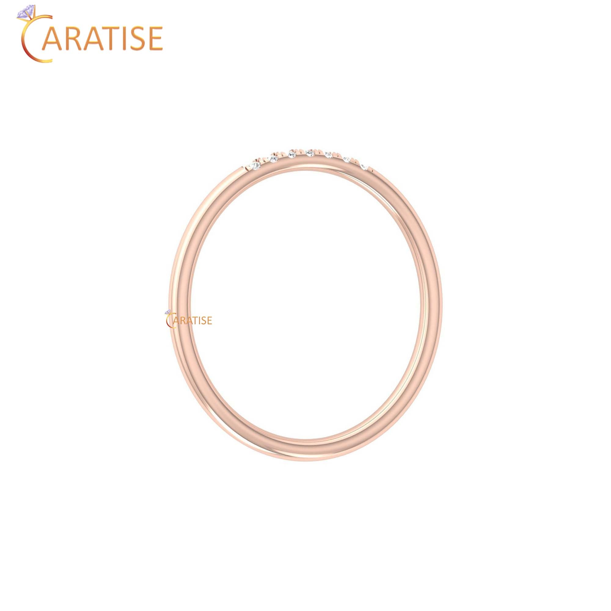 0.05 TDW Round Cut Women's Minimalist Diamond Ring
