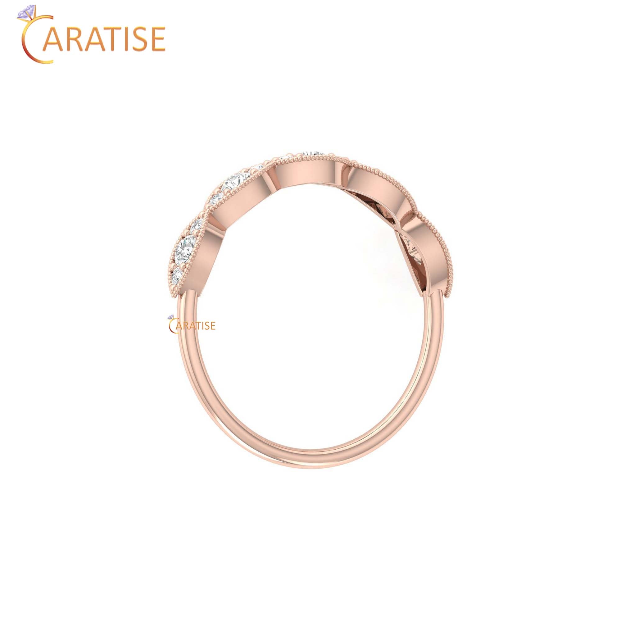 0.28 TDW Round Cut Women's Minimalist Diamond Ring