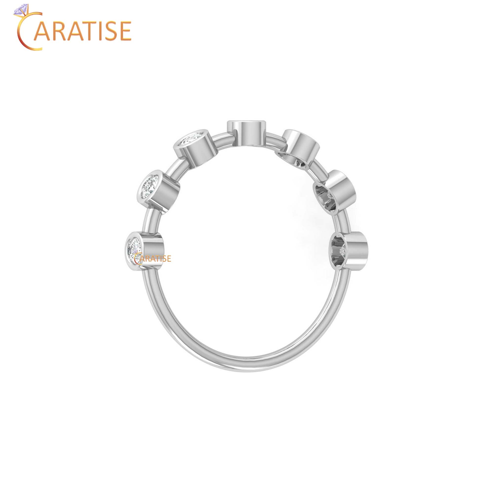 0.28 TDW Round Cut Women's Minimalist Diamond Ring