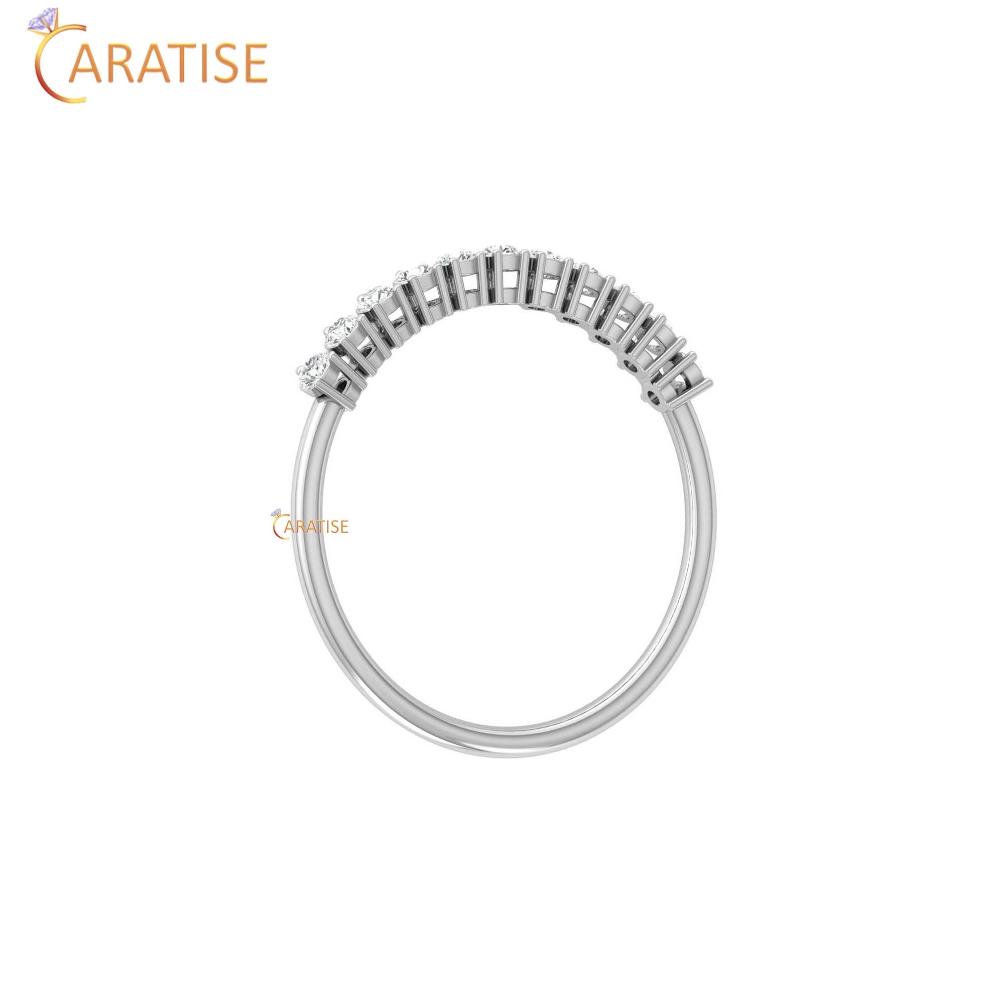 0.24 TDW Round cut Women's Minimalist Diamond Ring