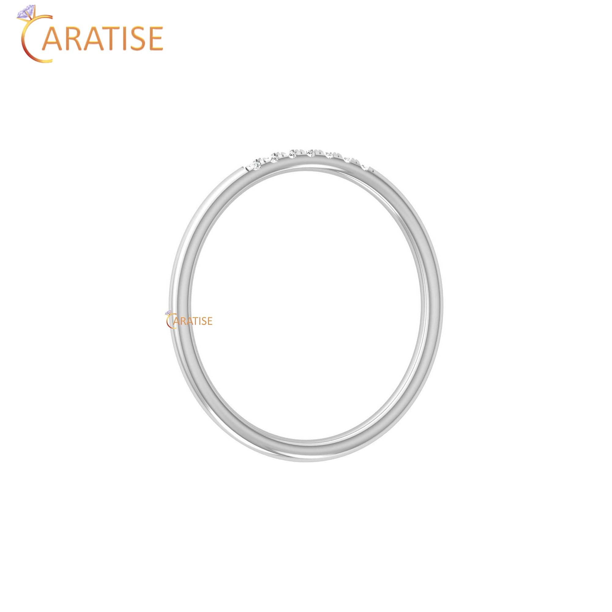 0.05 TDW Round Cut Women's Minimalist Diamond Ring