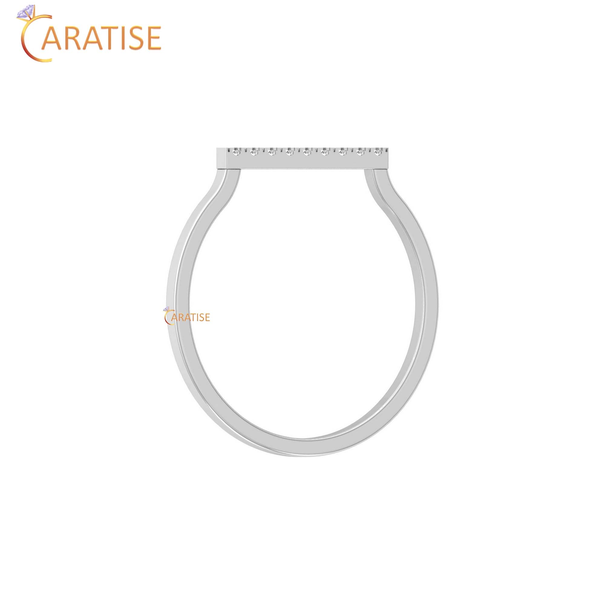 0.045 TDW Round Cut Women's Minimalist Diamond Ring