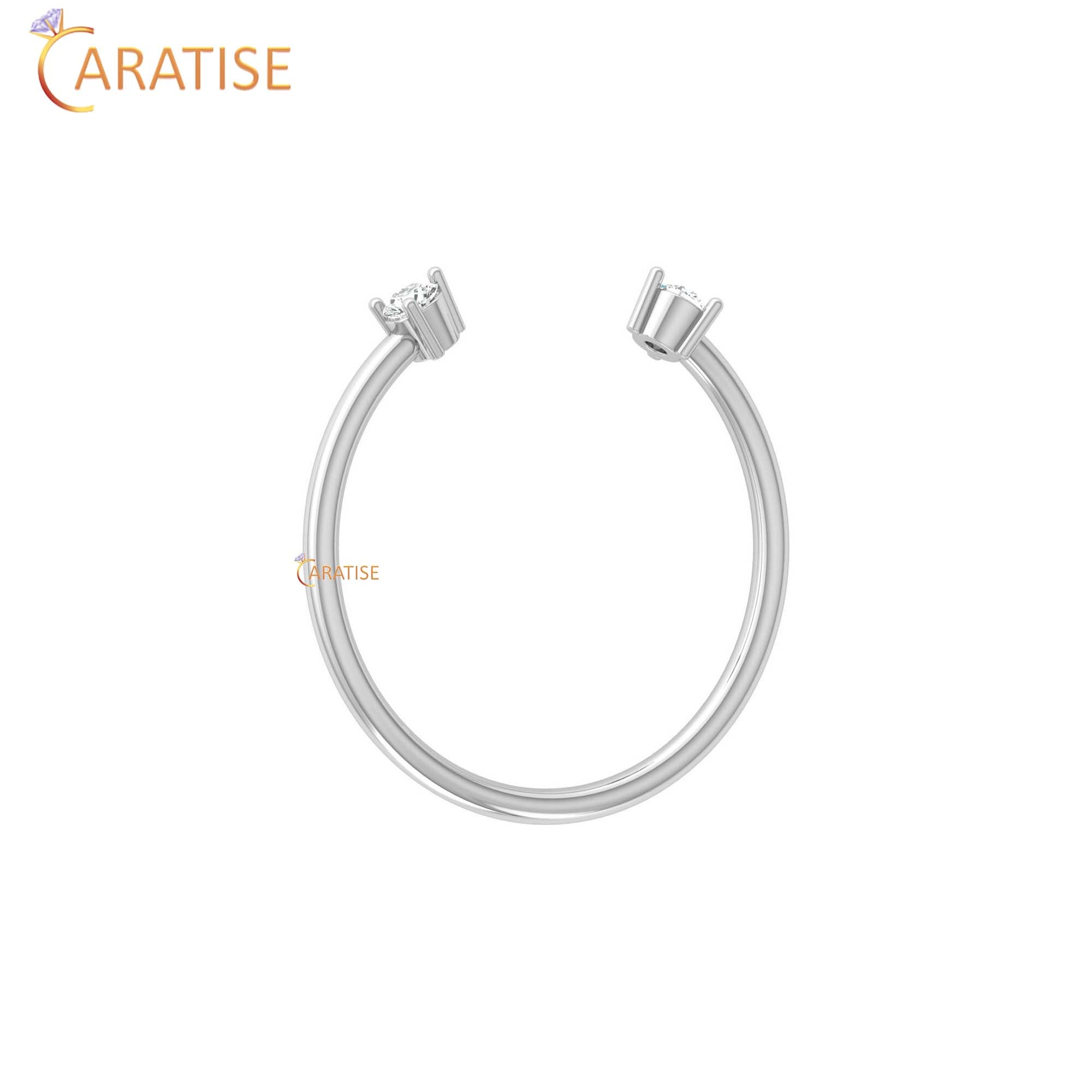 0.08 TDW Round Cut Women's Minimalist Diamond Ring