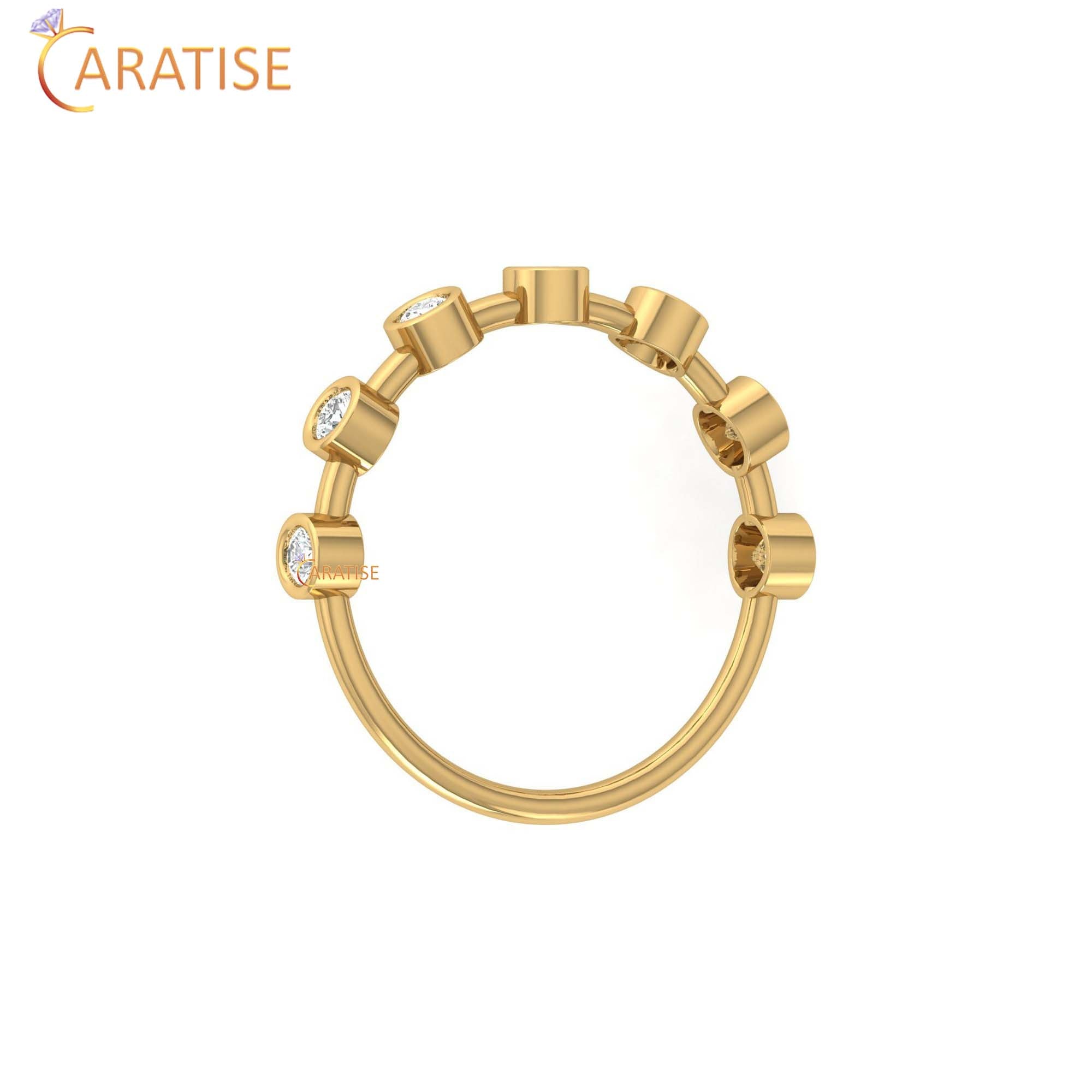 0.28 TDW Round Cut Women's Minimalist Diamond Ring