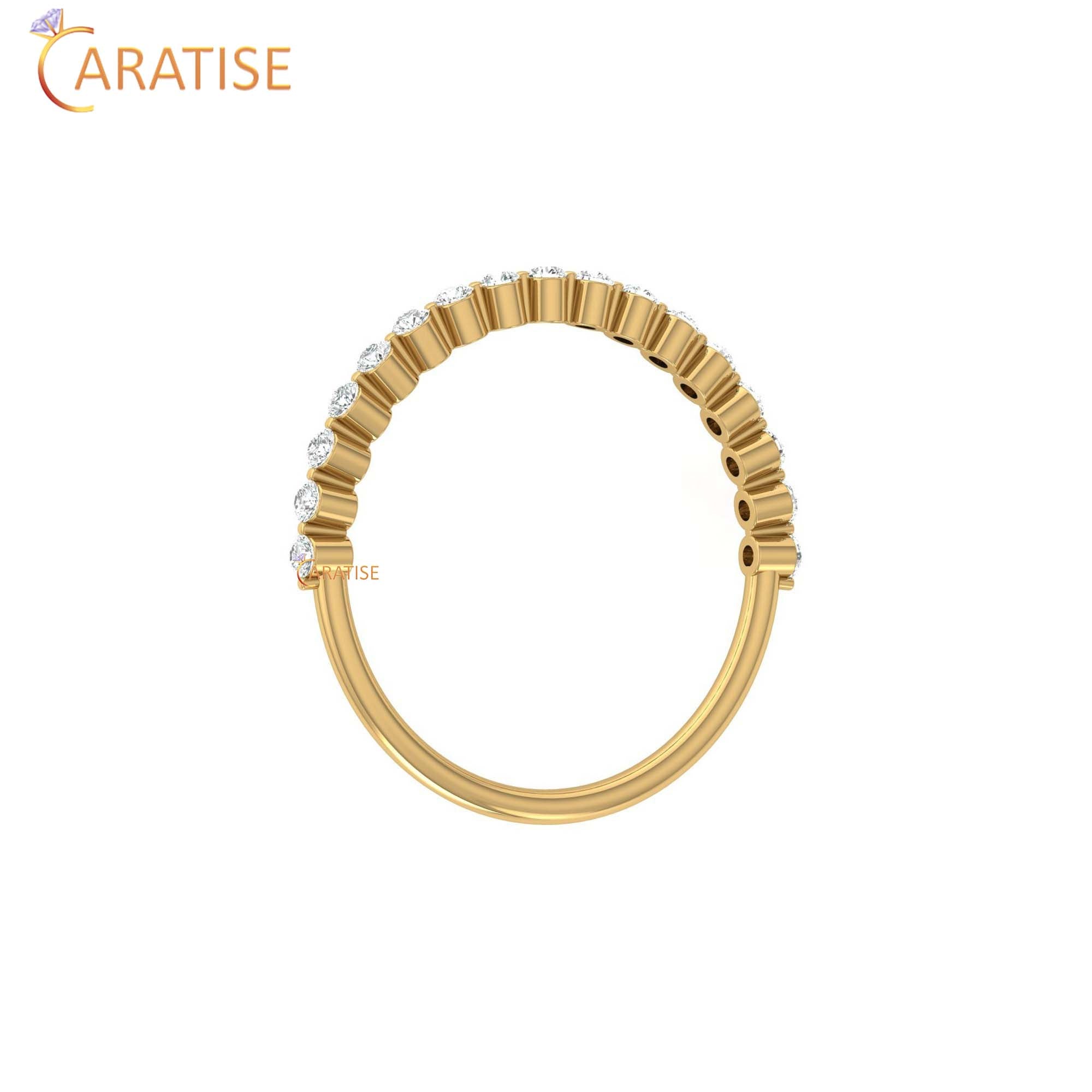 0.26 TDW Round Cut Women's Minimalist Diamond Ring