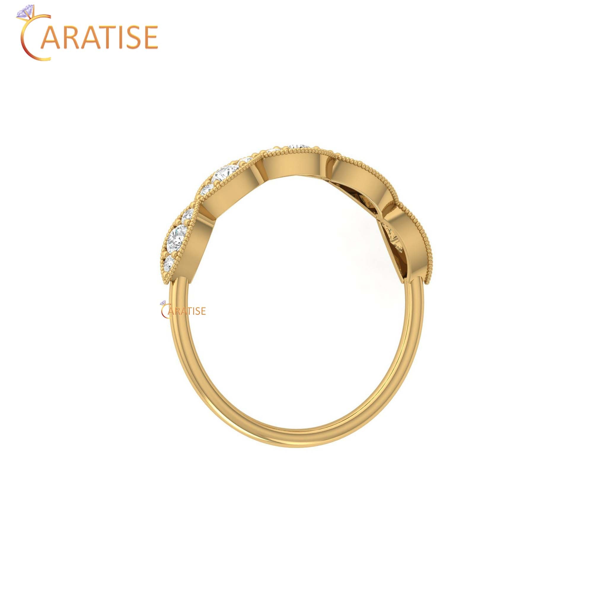 0.28 TDW Round Cut Women's Minimalist Diamond Ring