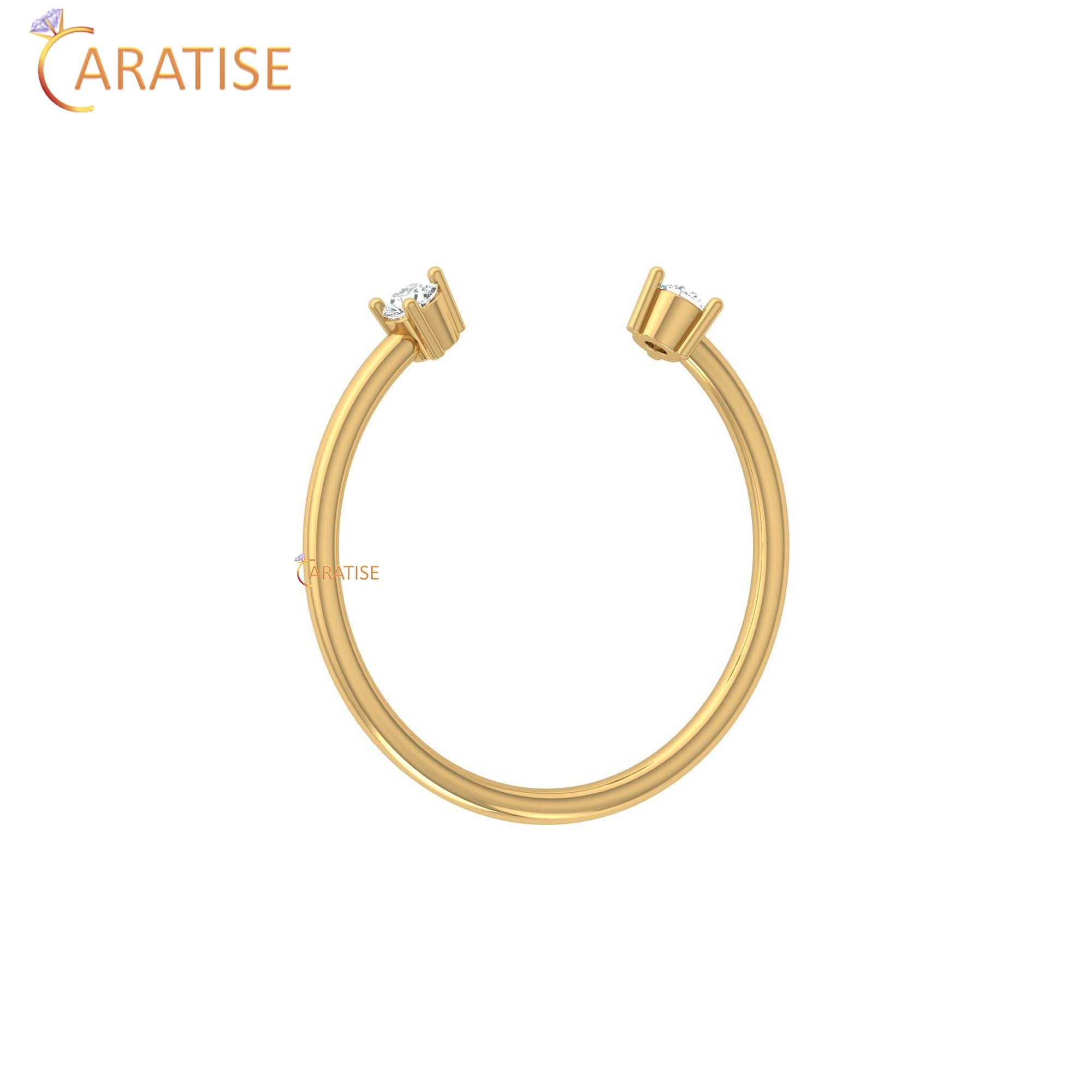 0.08 TDW Round Cut Women's Minimalist Diamond Ring