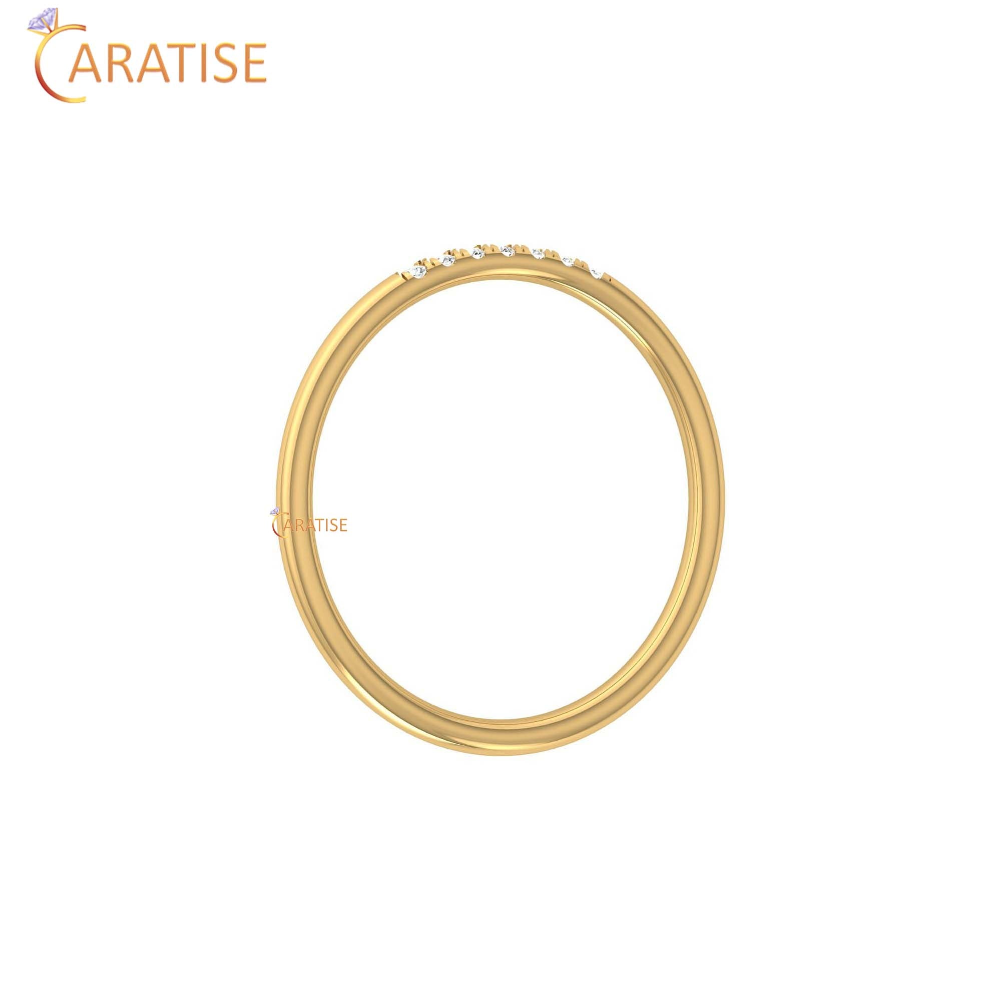 0.05 TDW Round Cut Women's Minimalist Diamond Ring