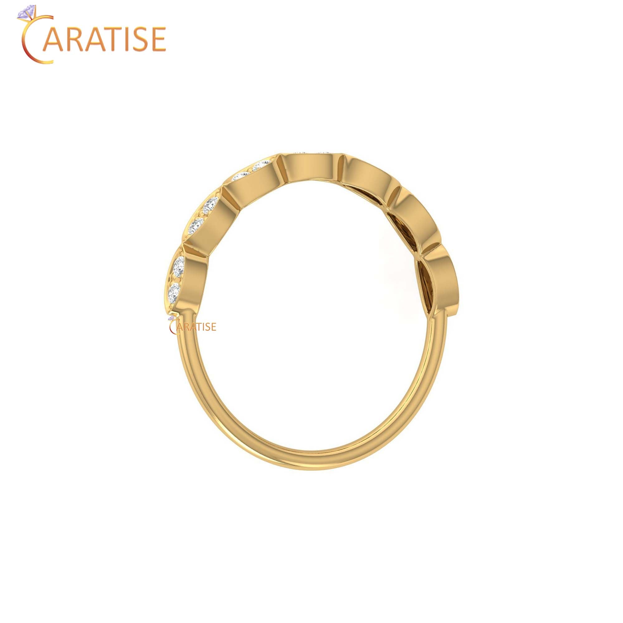 0.08 TDW Round Cut Women's Minimalist Diamond Ring