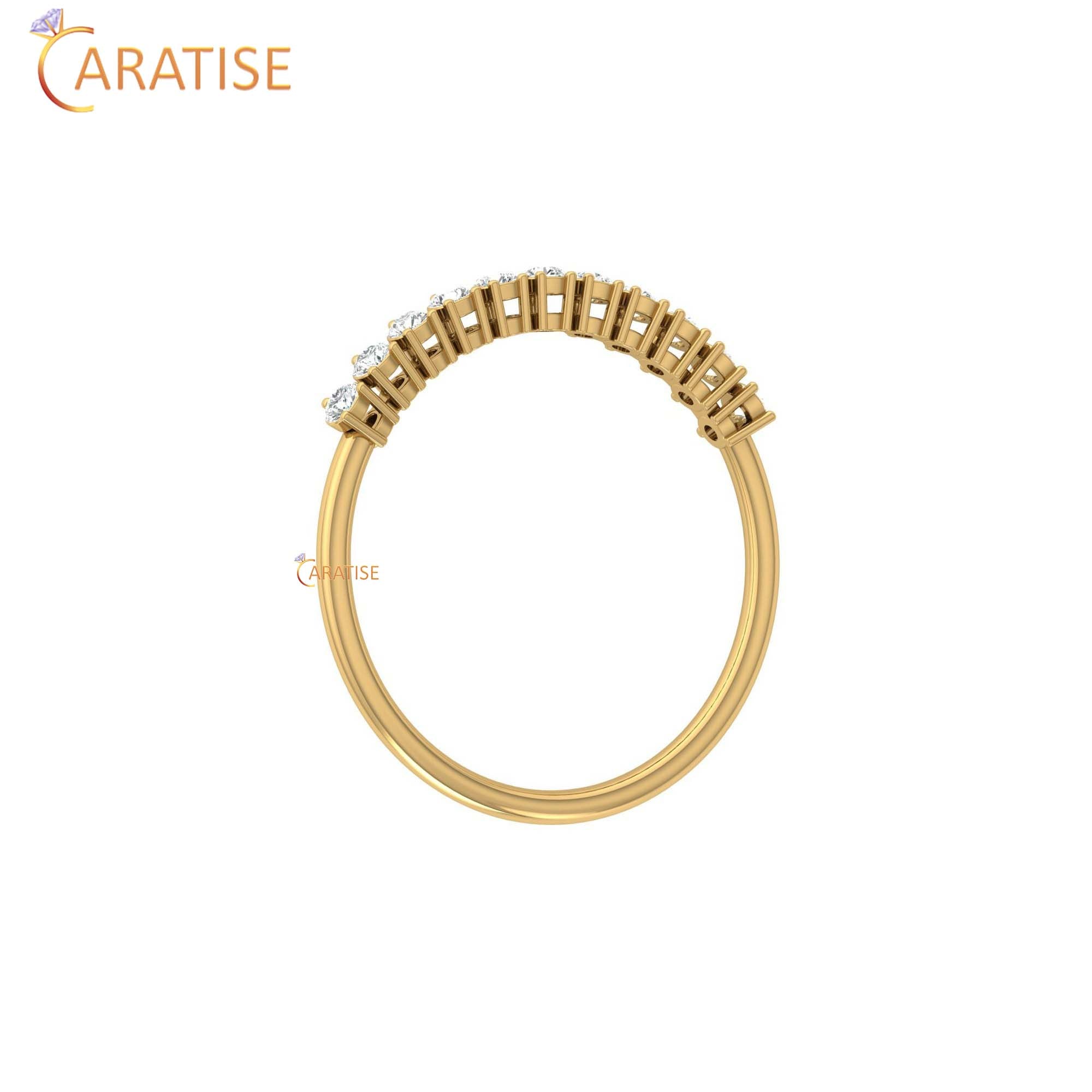 0.24 TDW Round cut Women's Minimalist Diamond Ring