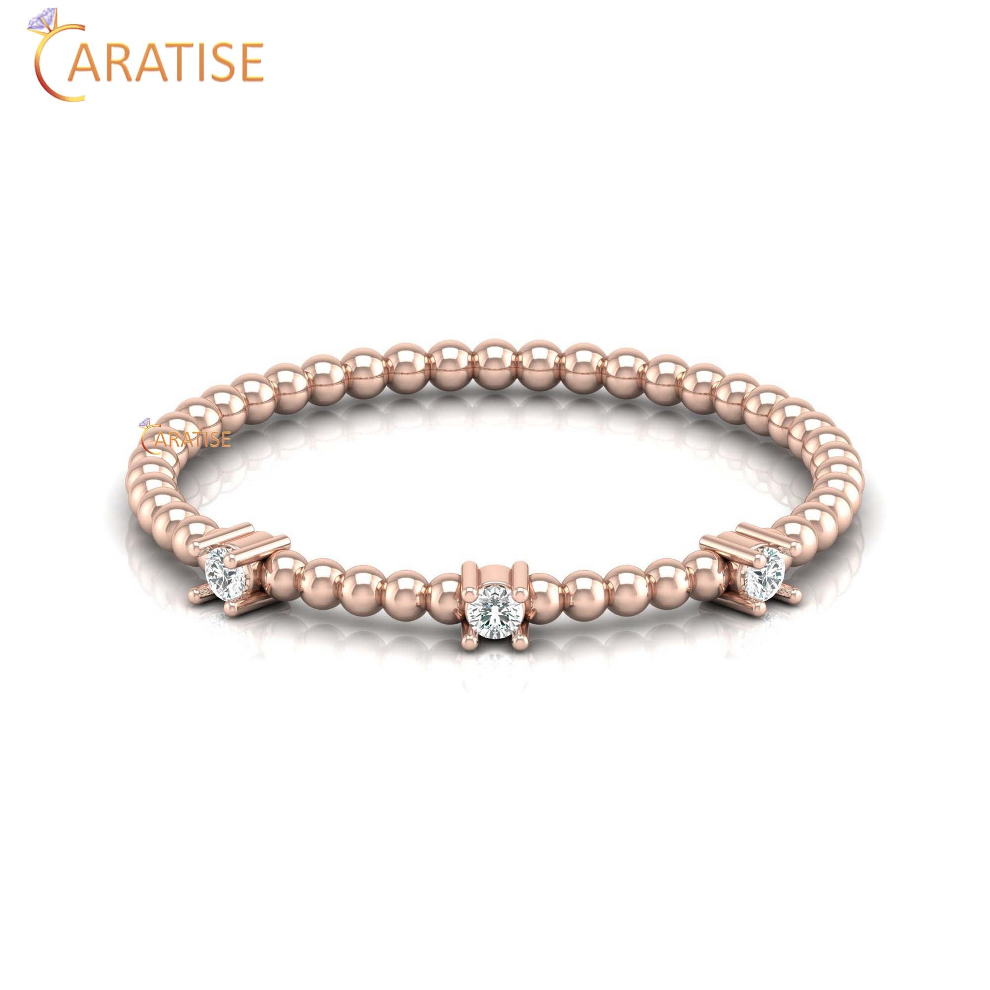 0.038 TDW Round Cut Minimalist Women's Diamond Ring