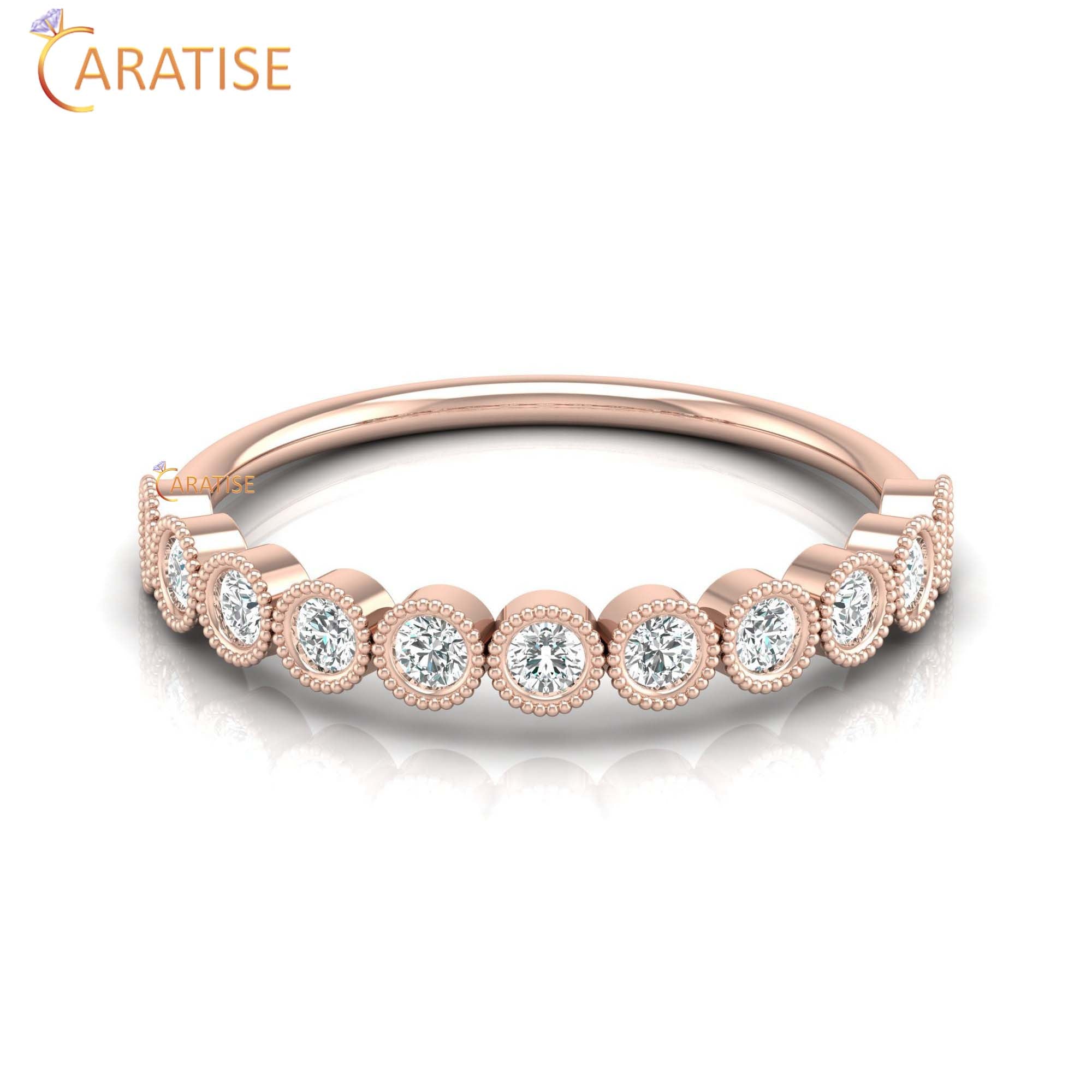 0.33 TDW Round Cut Women's Minimalist Diamond Ring