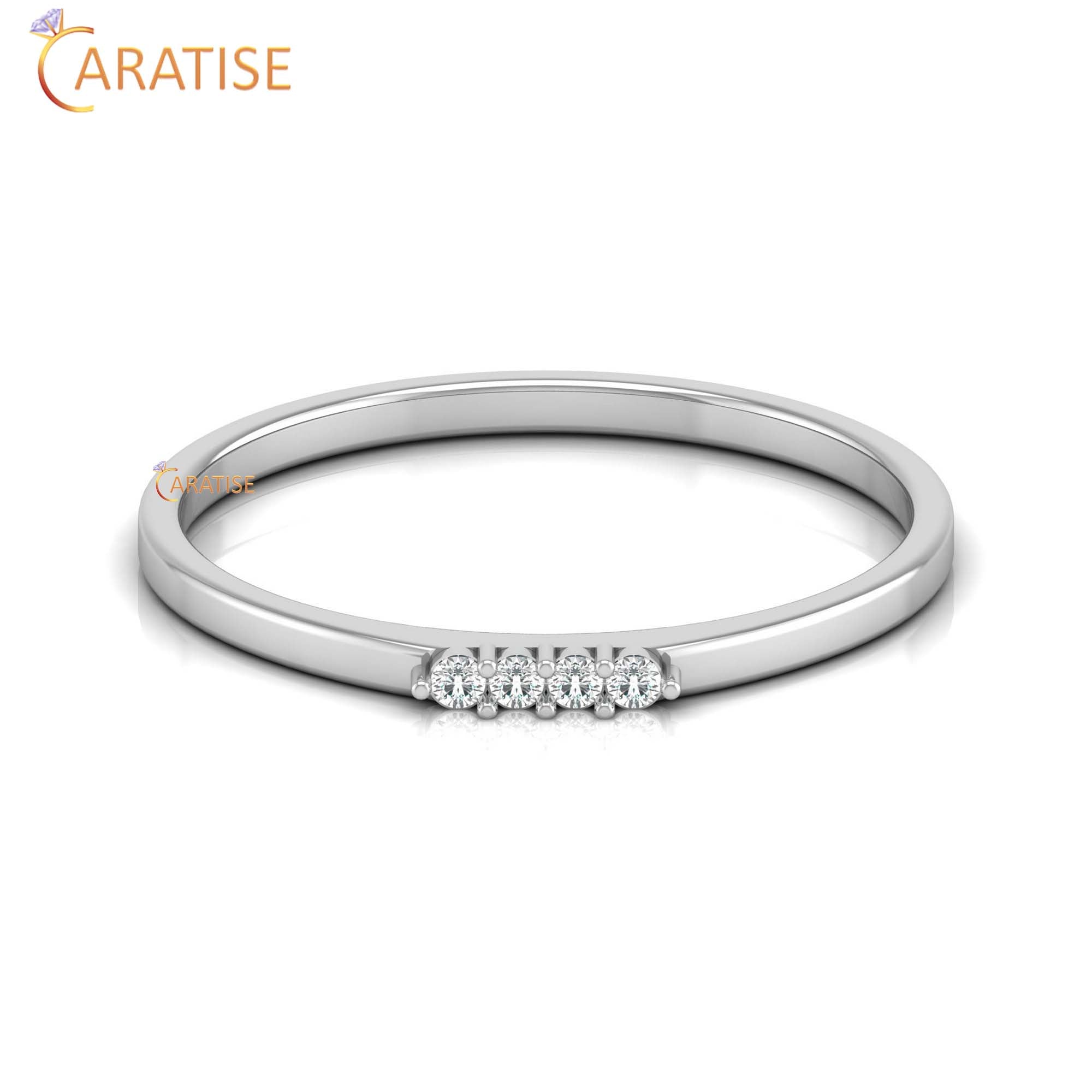 0.033 TDW Round Cut Minimalist Women's Diamond Ring