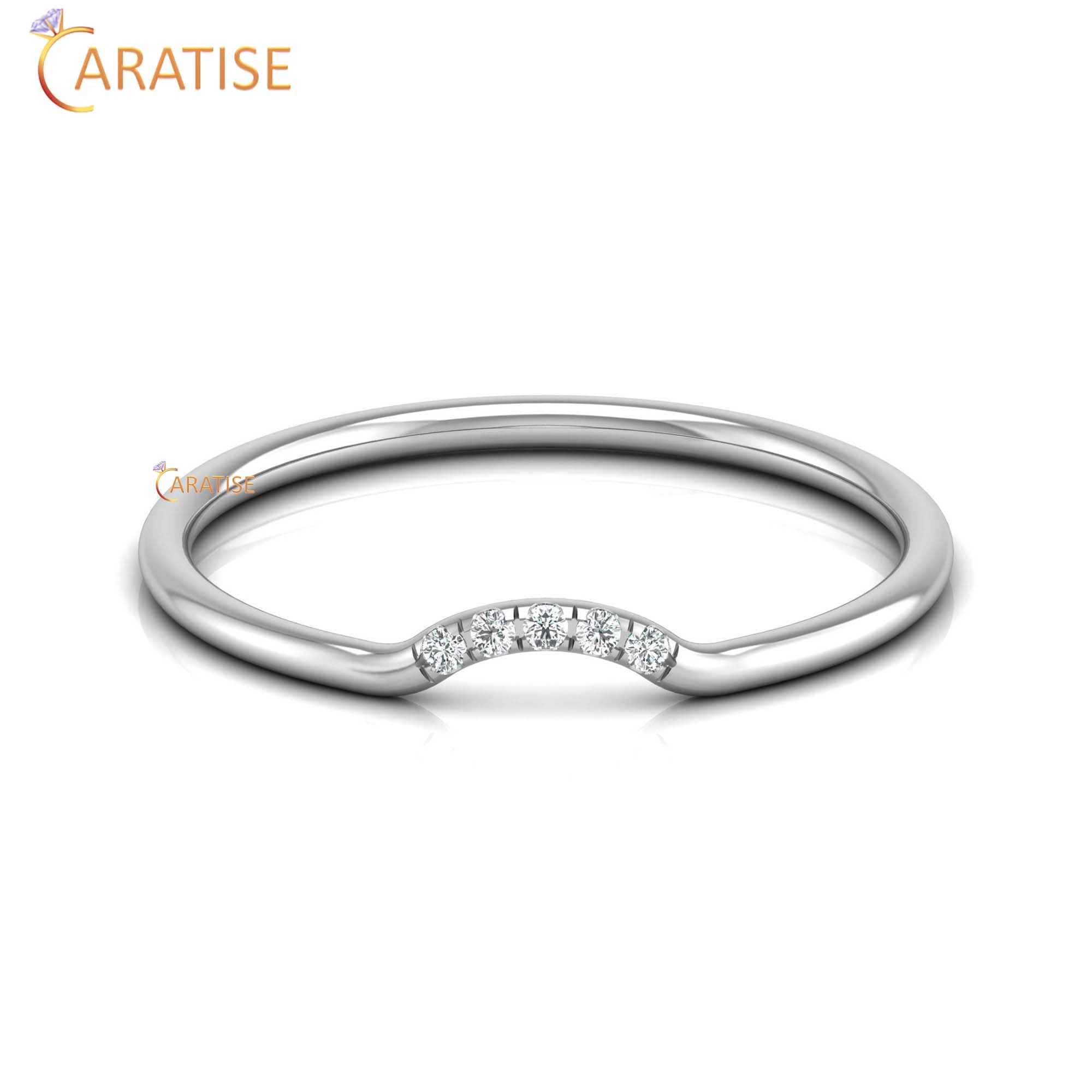 0.02 TDW Round Cut Minimalist women's iamond Ring