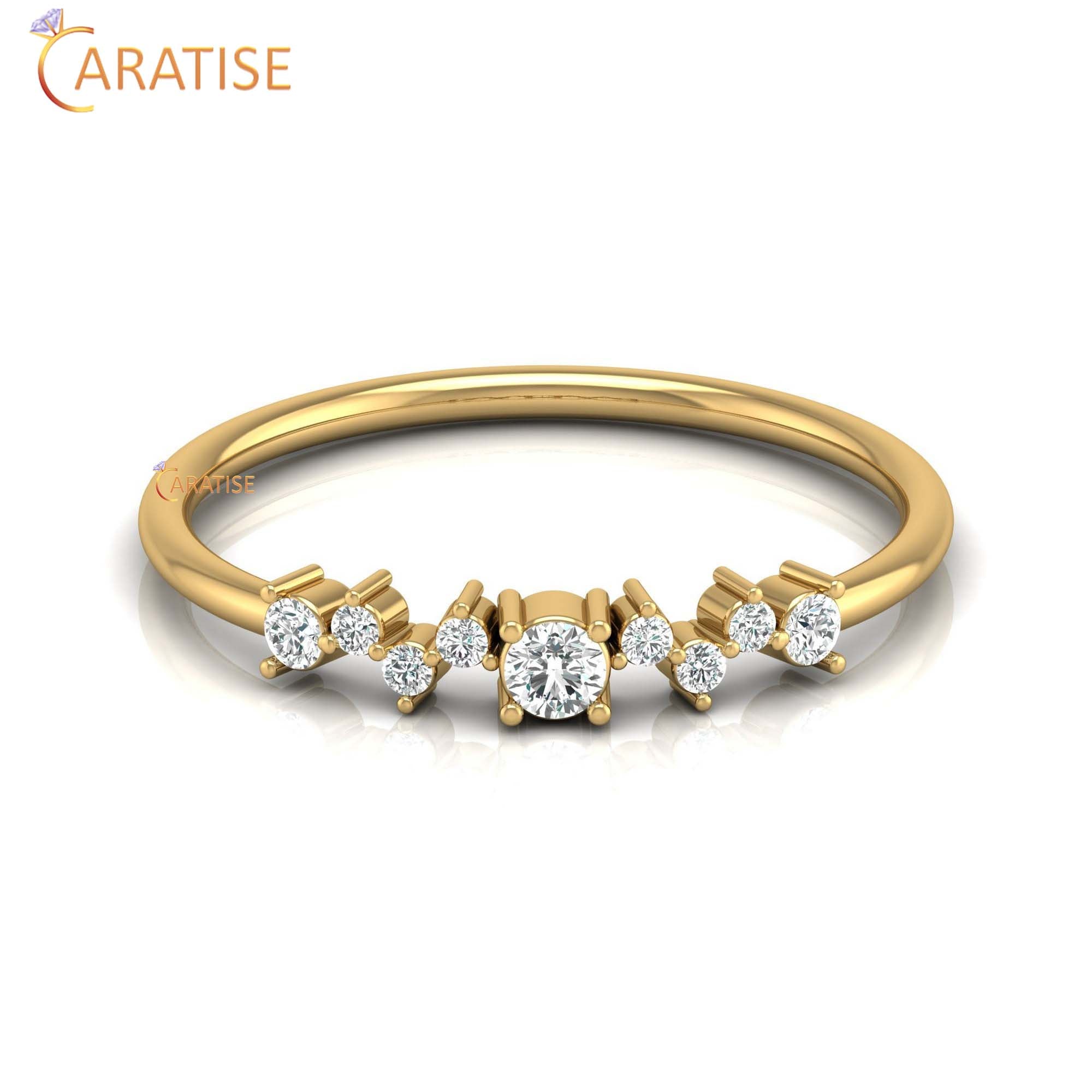 0.15 TDW Round Cut Diamond Minimalist Ring